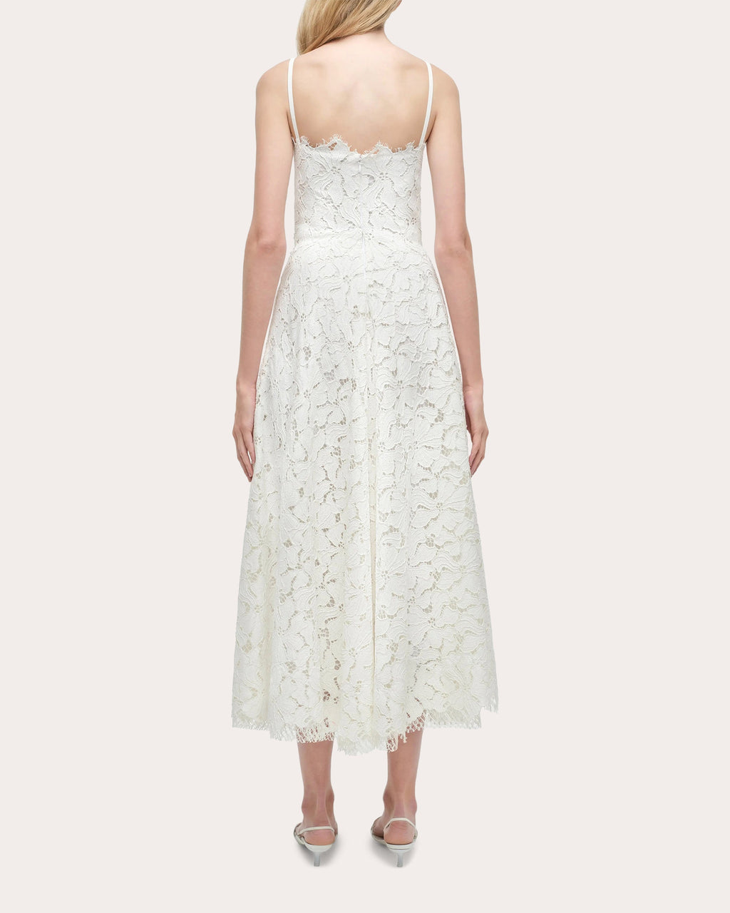 Julia Corded Floral Lace Sweetheart Midi Dress