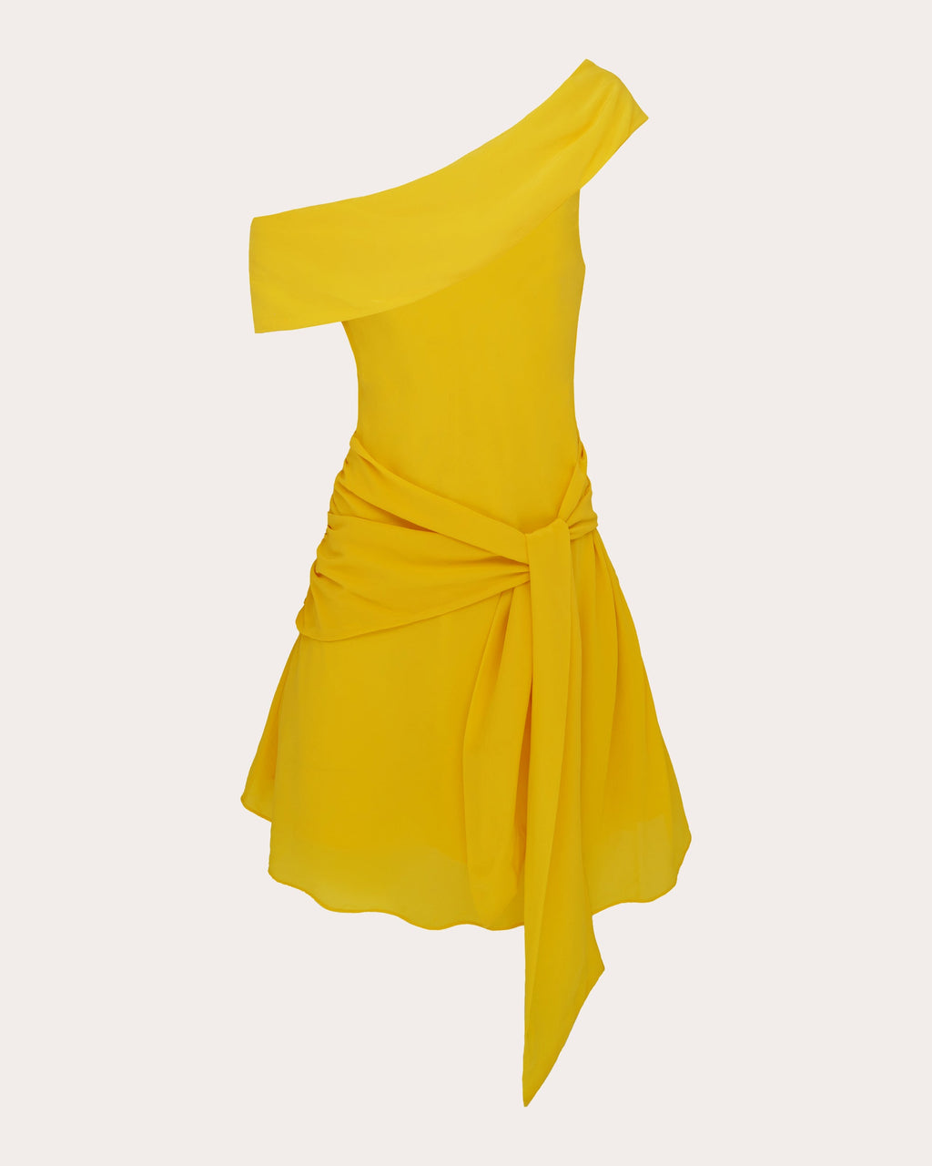 Kavari Satin Drape Asymmetric Mini Dress