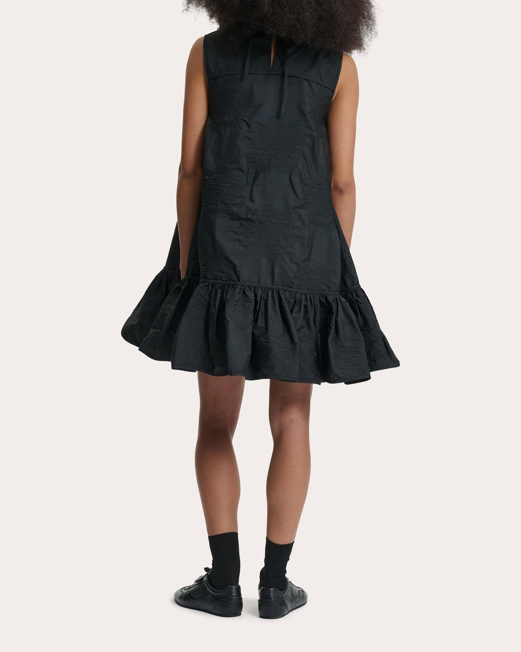 Lala Borus Jacquard Ruffle Shift Dress