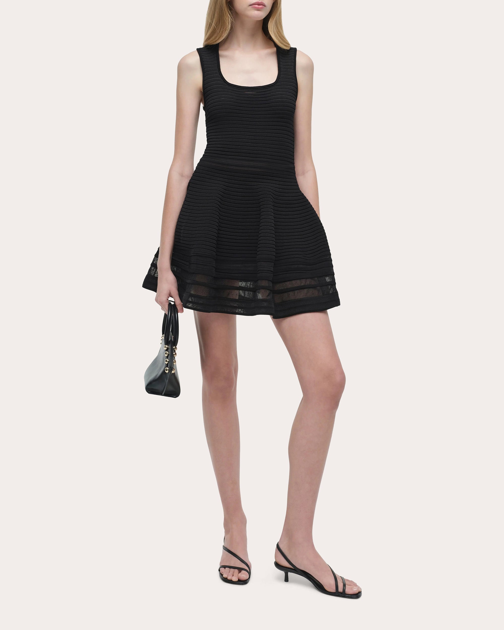Lottie Ribbed Illusion Knit Mini Dress