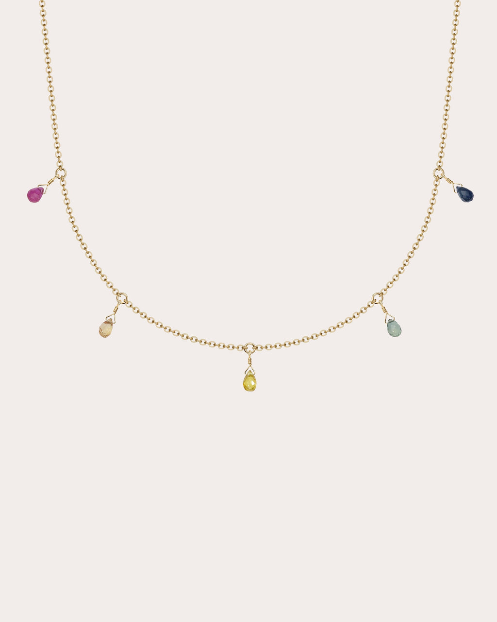 Rainbow Sapphire Luna Necklace