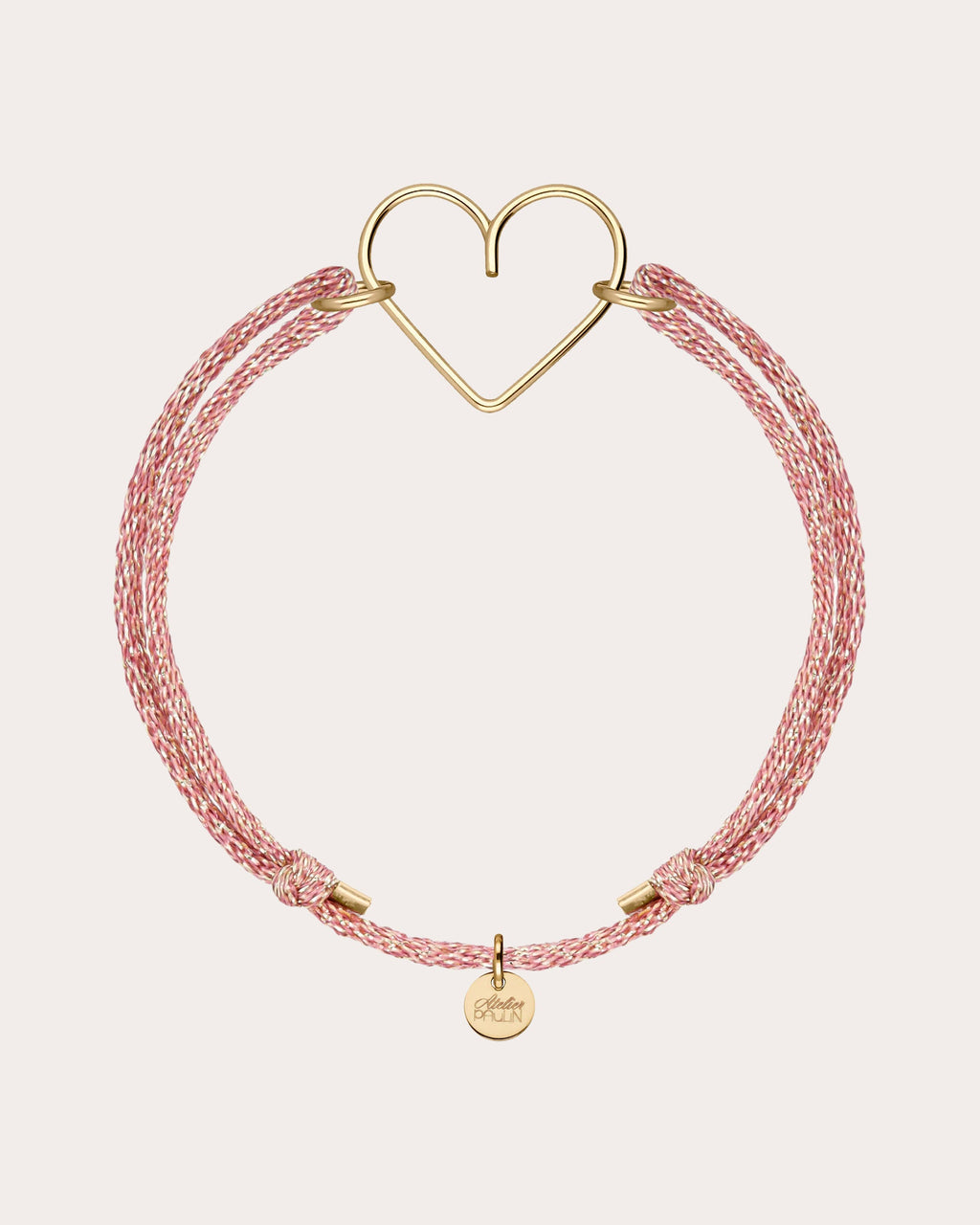 Heart Charm Lurex Cord Bracelet