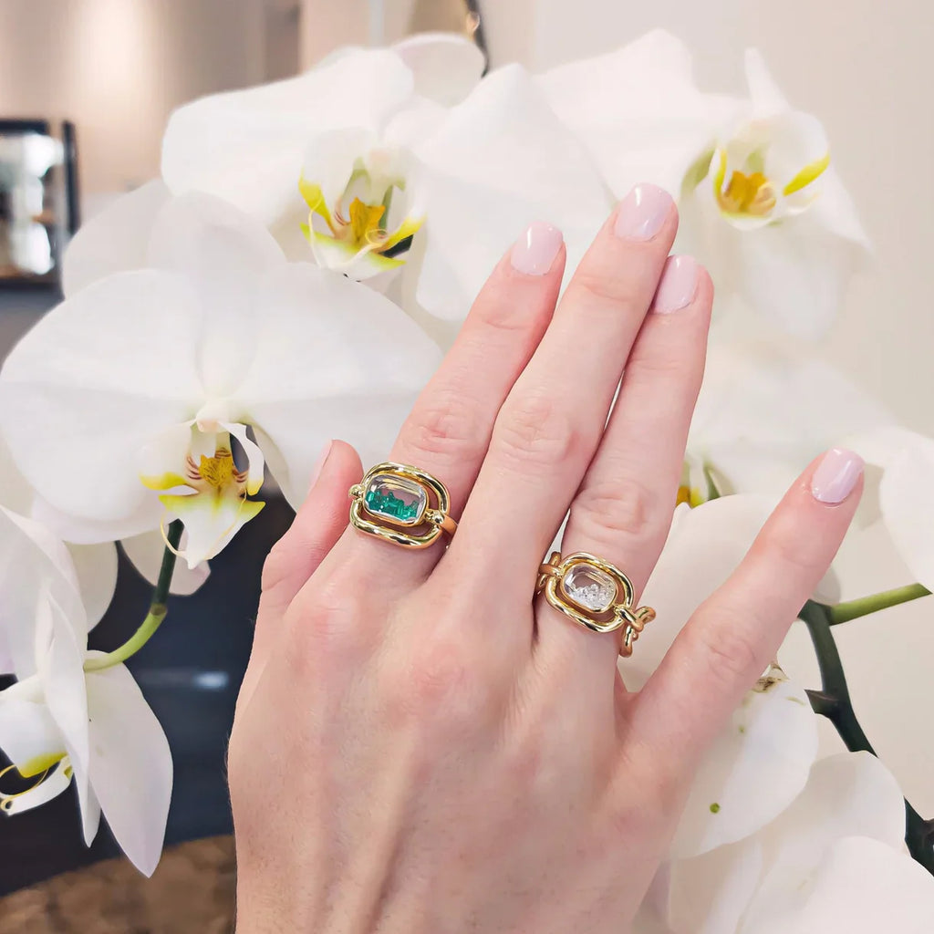 Diamond & 18k Gold Malha Shaker Ring