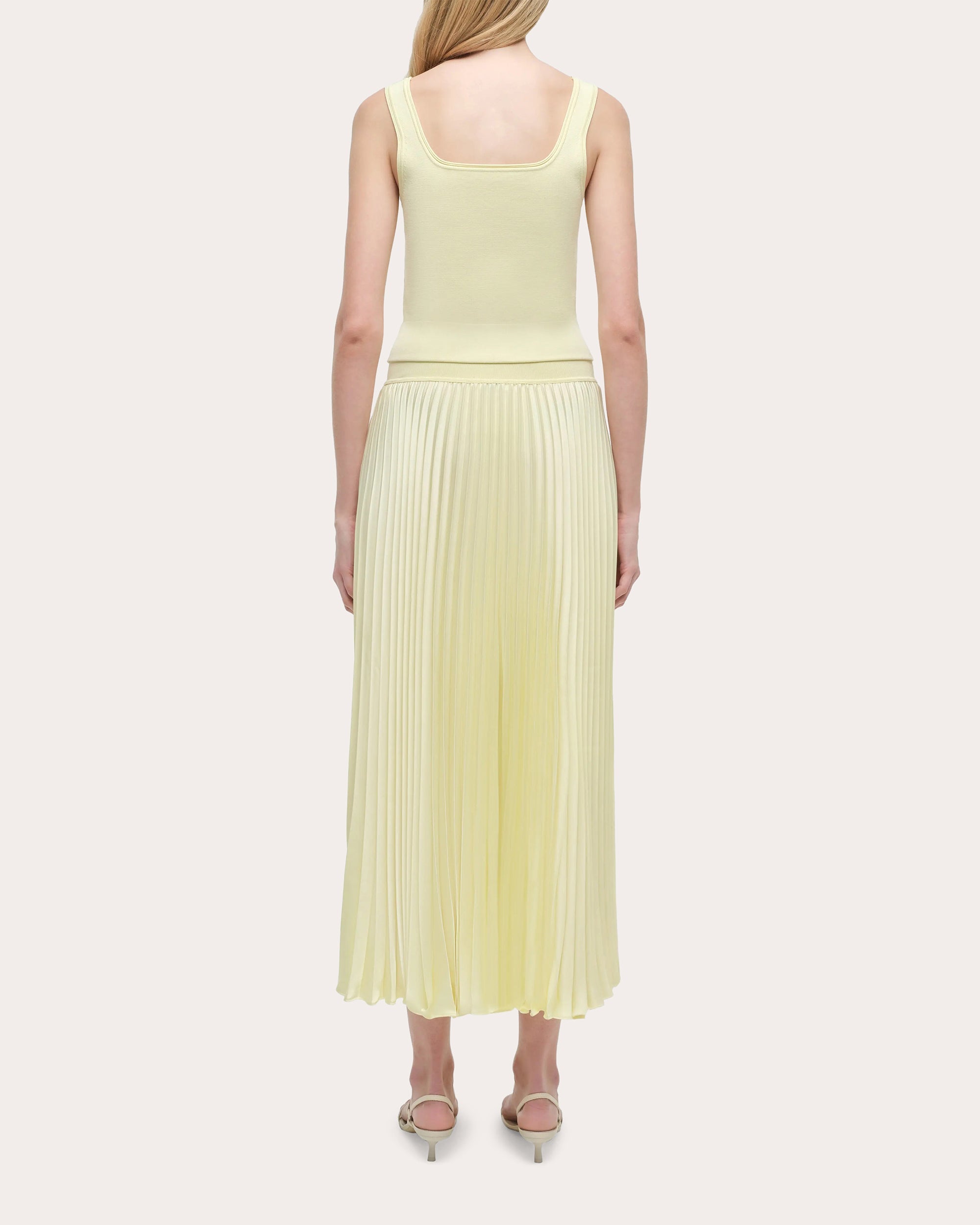 Melanie Satin Pleated Midi Skirt