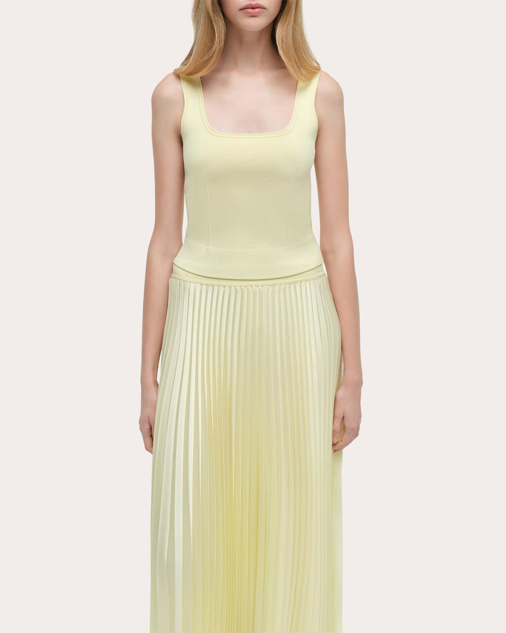 Melanie Satin Pleated Midi Skirt