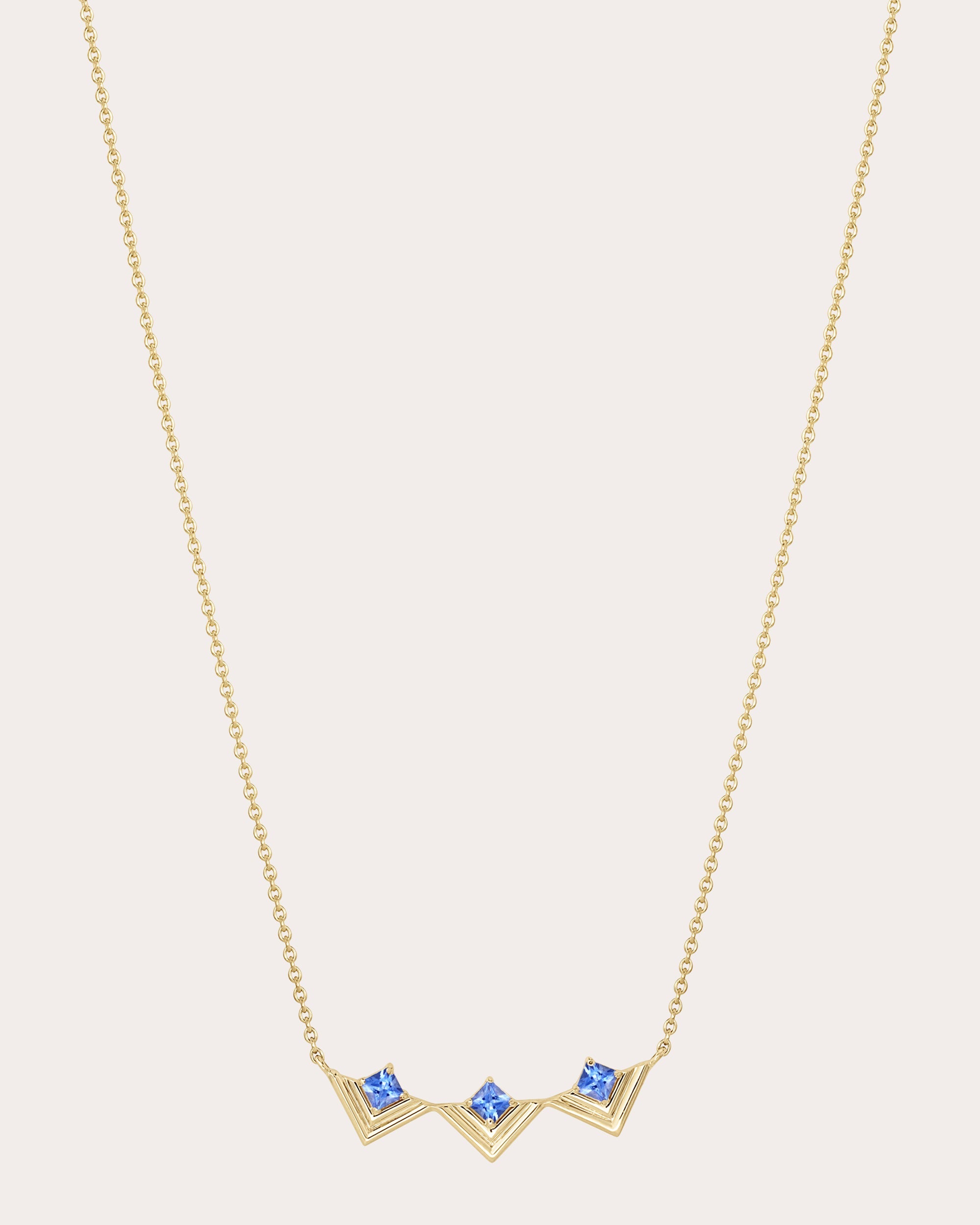 Revival Mini Frame 14K Gold Sapphire Pendant Necklace
