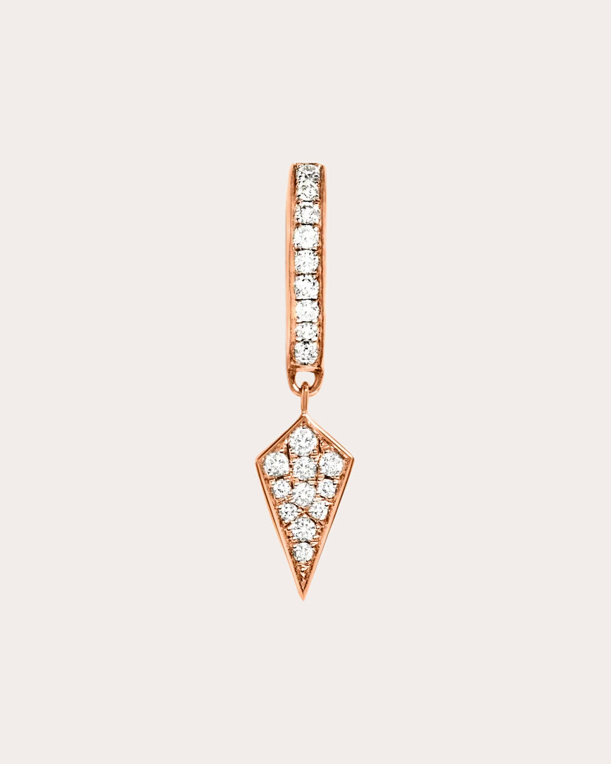 Diamond & 18k Rose Gold Stairway Hoop Earring
