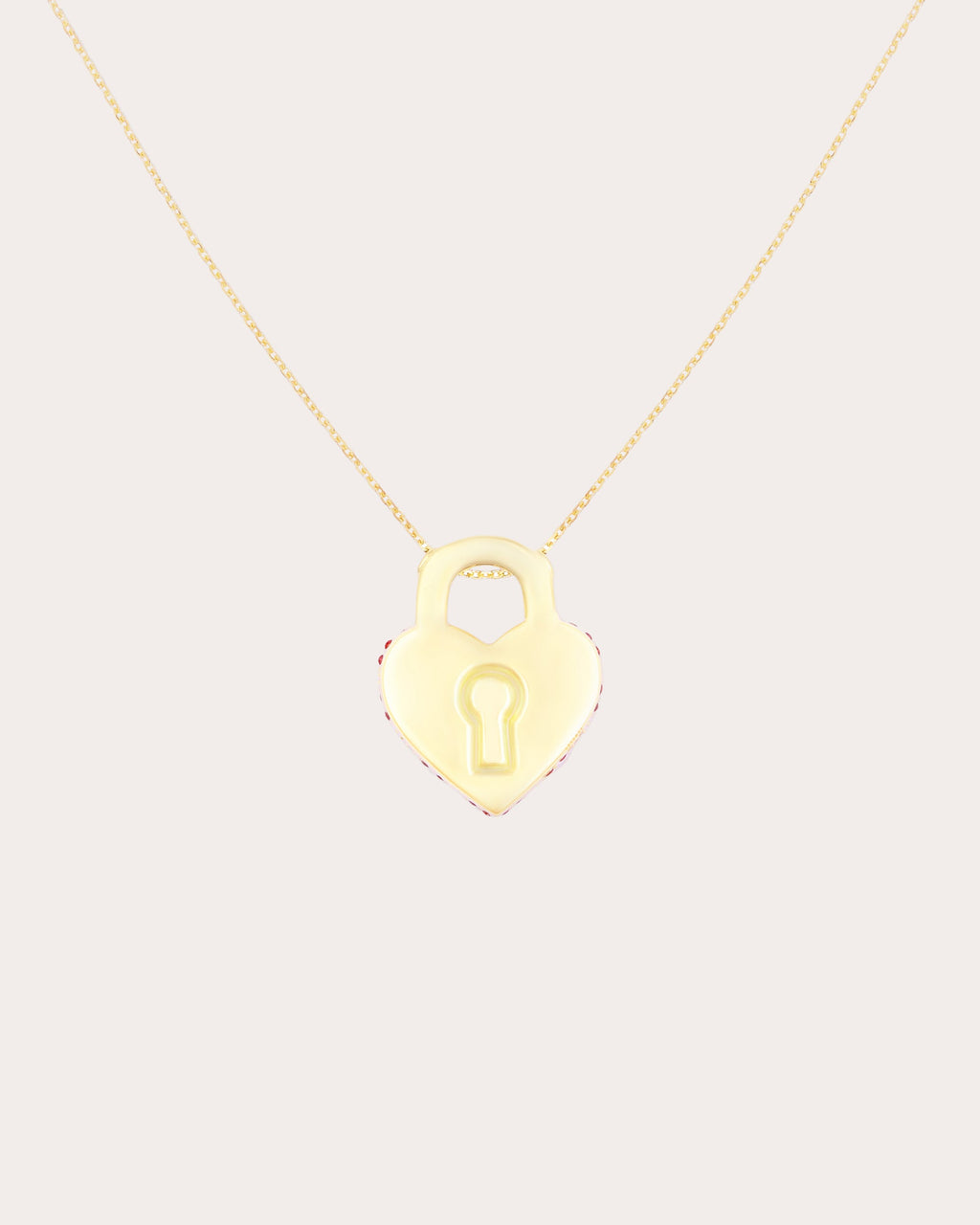 Ruby & Black Diamond 14k Gold Juju Heart Locket Pendant Necklace