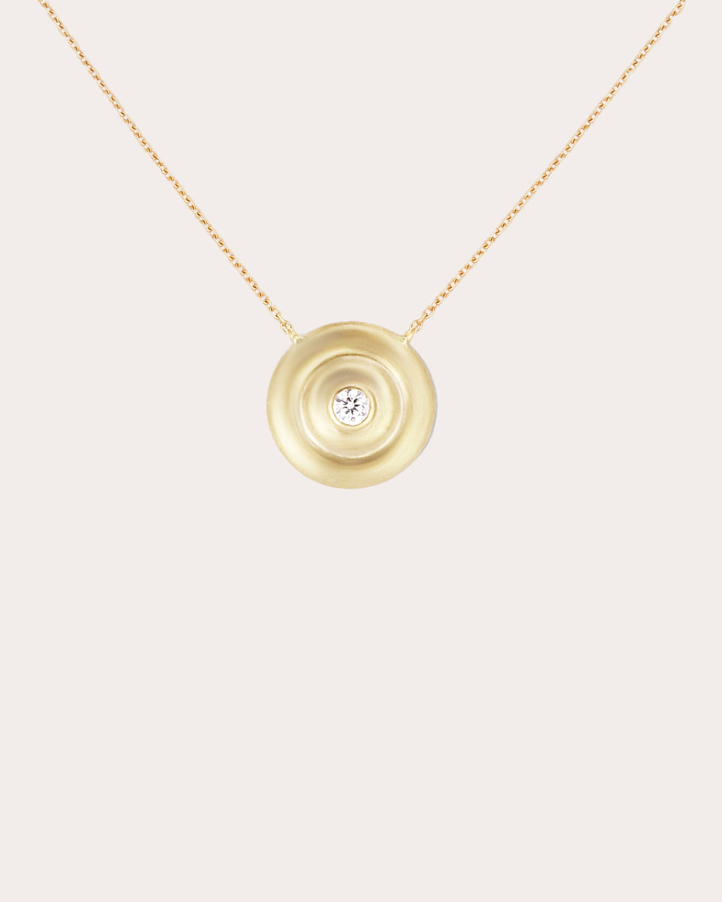 Diamond & 14k Gold Small Evolve Disc Pendant Necklace