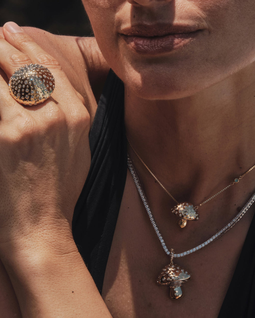 Diamond Mycelium Funghi Pendant