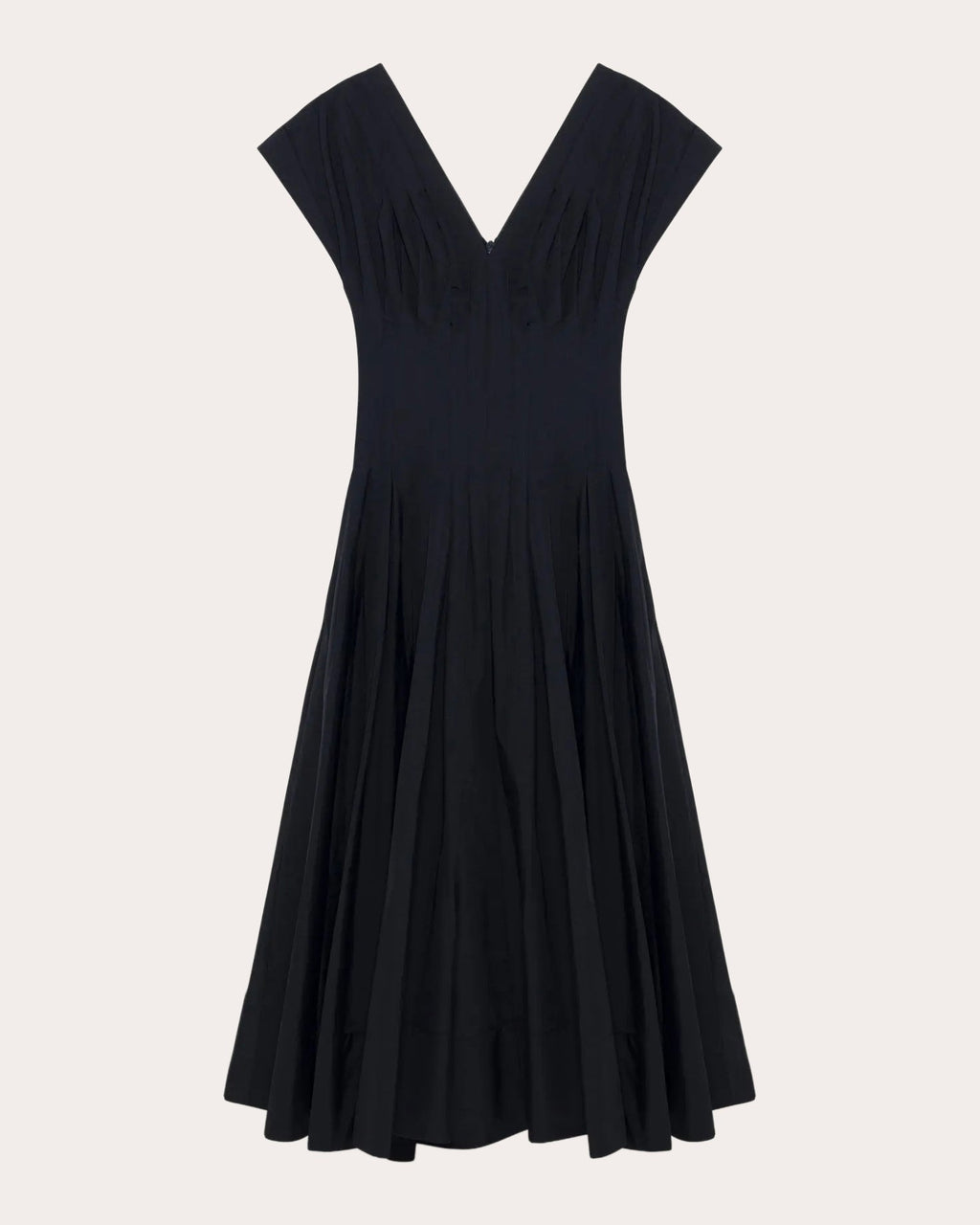 Nina Pleated Faille Midi Dress