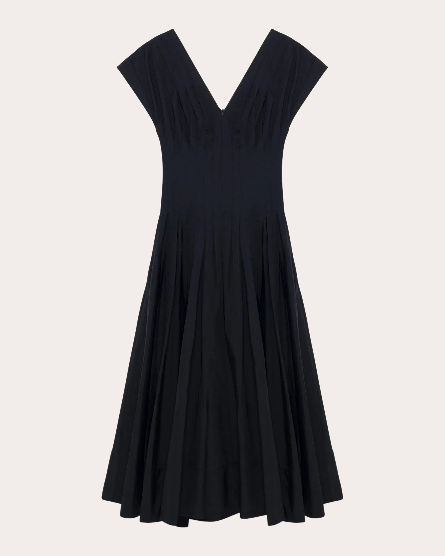 Nina Pleated Faille Midi Dress