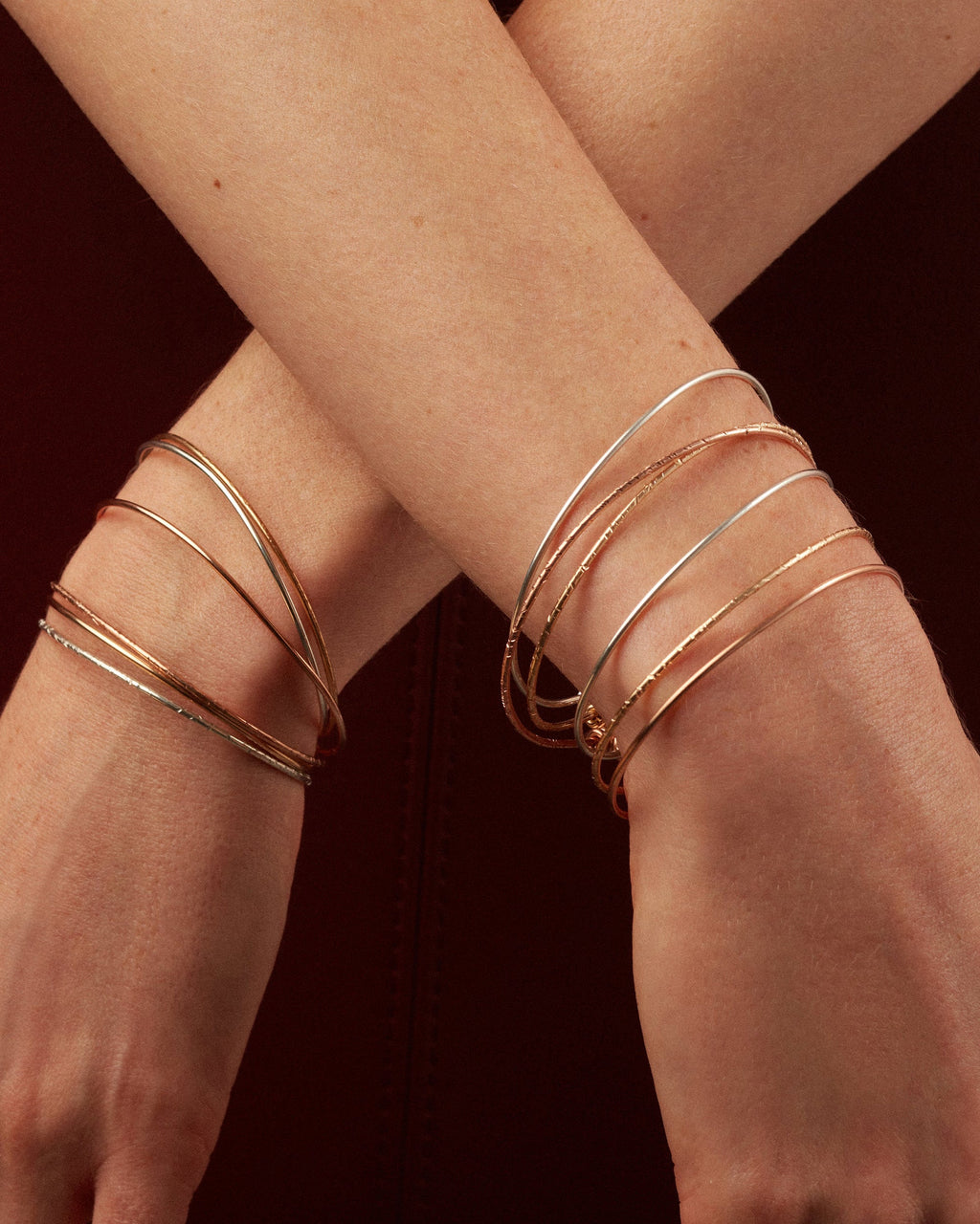 Nude Hammered Bangle