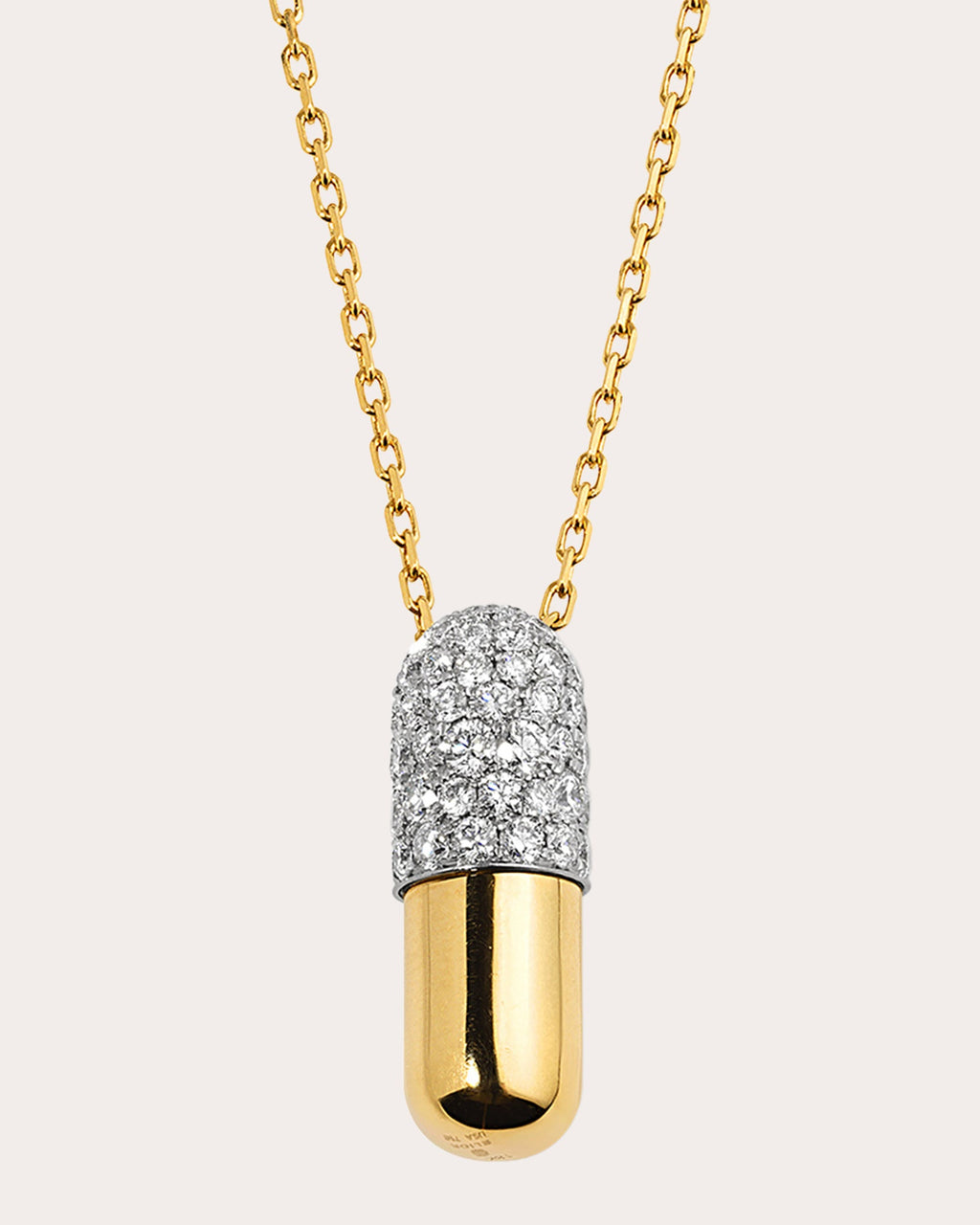 Diamond & 18k Gold Large Pill Pendant Necklace