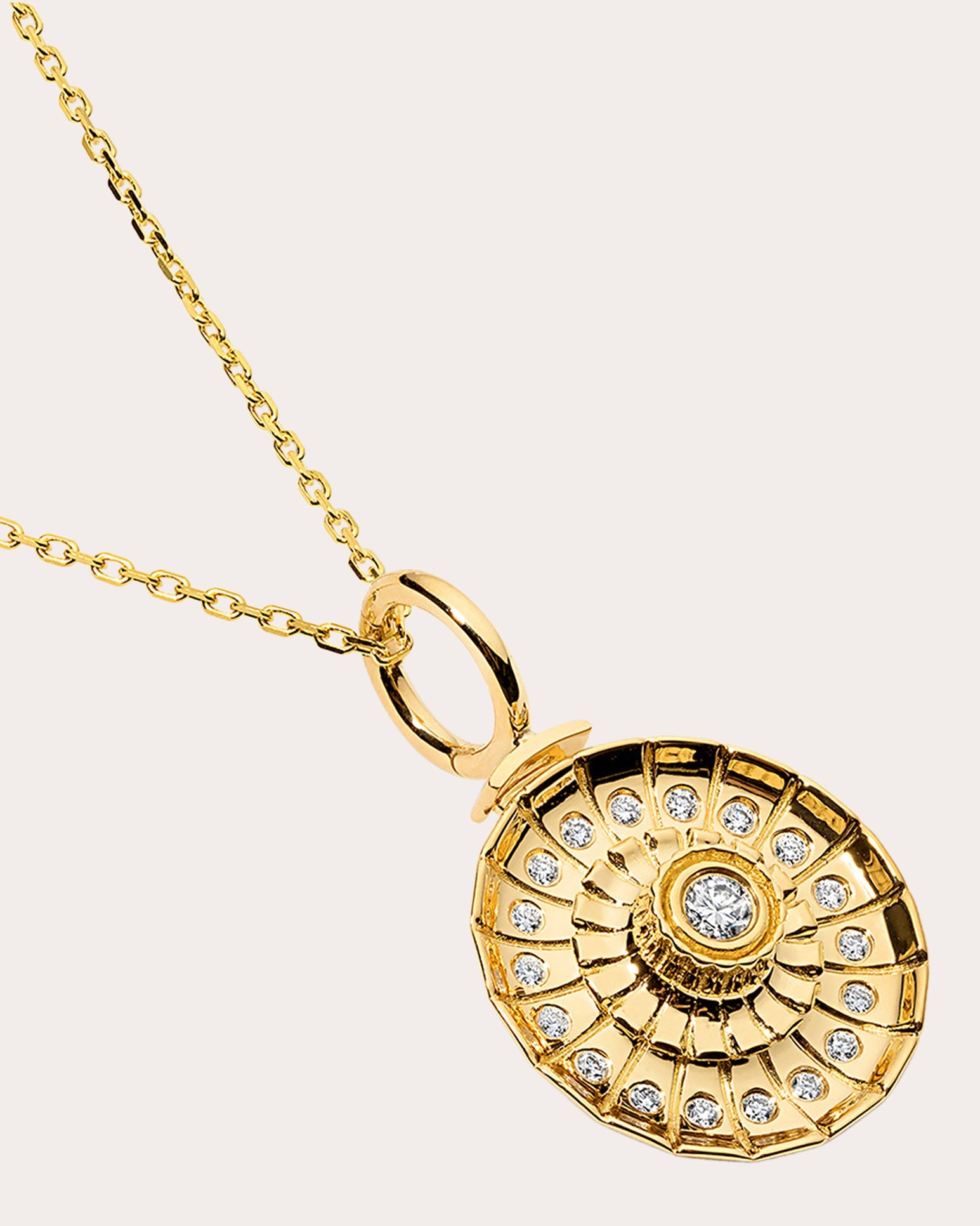 Diamond & 18k Gold Metropolis Spinner Pendant Necklace