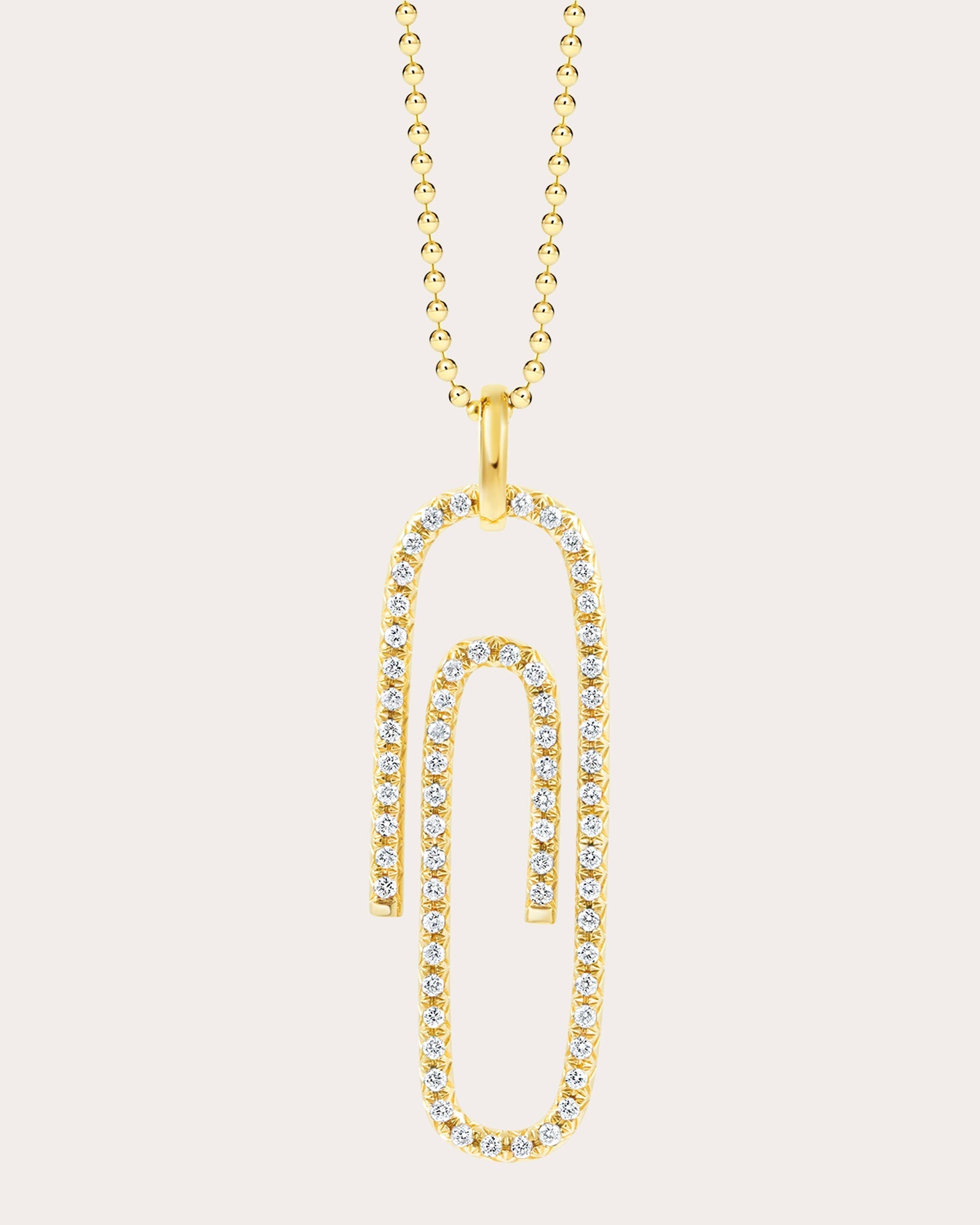 Diamond & 18k Gold Playtime Paperclip Pendant Necklace