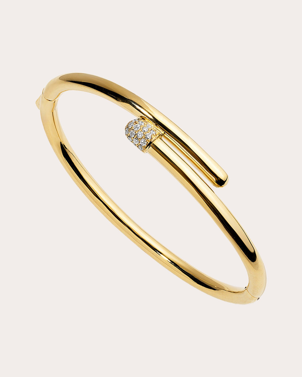 Diamond & 18k Gold Pill Thin Bypass Cuff
