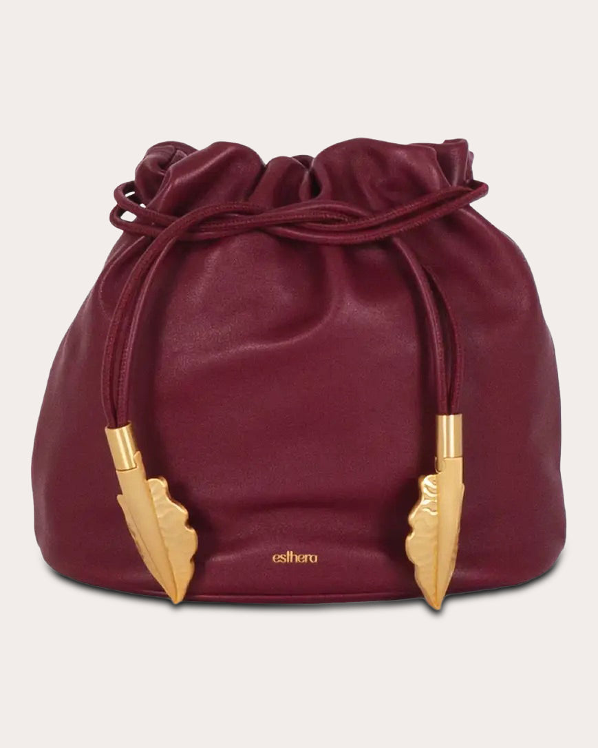 Leaf Leather Pouch Bag