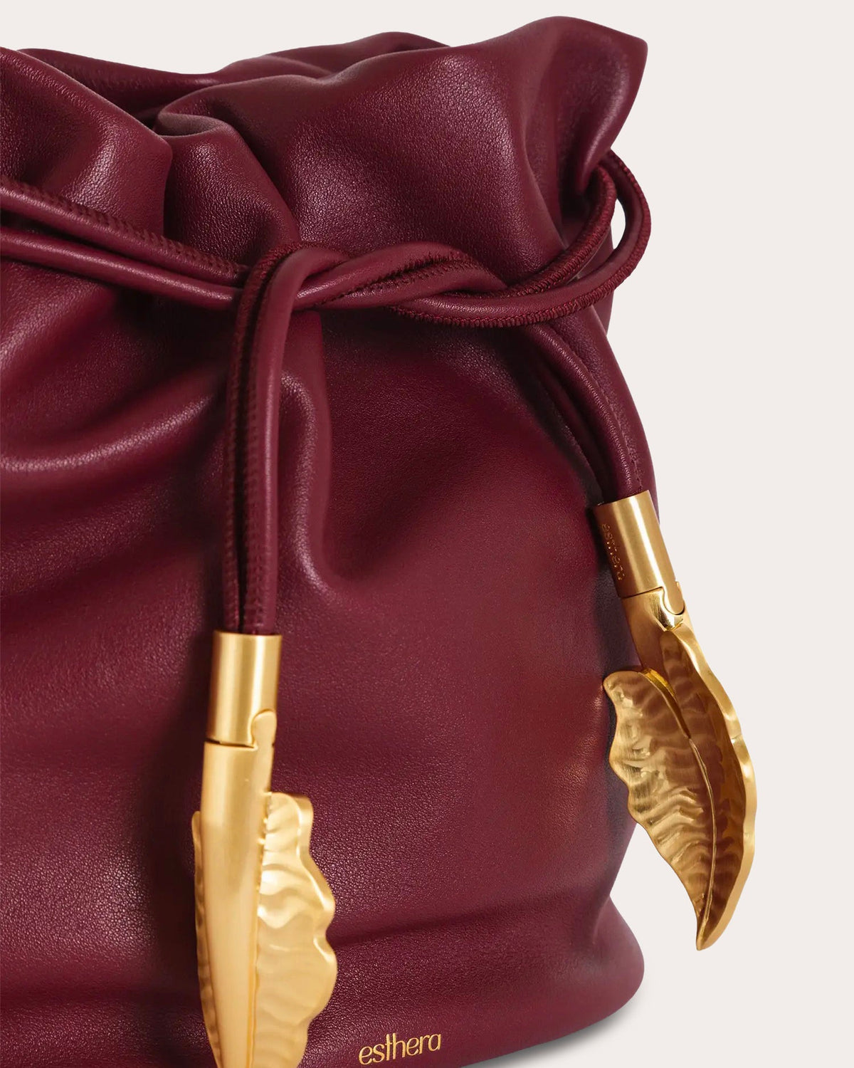 Leaf Leather Pouch Bag