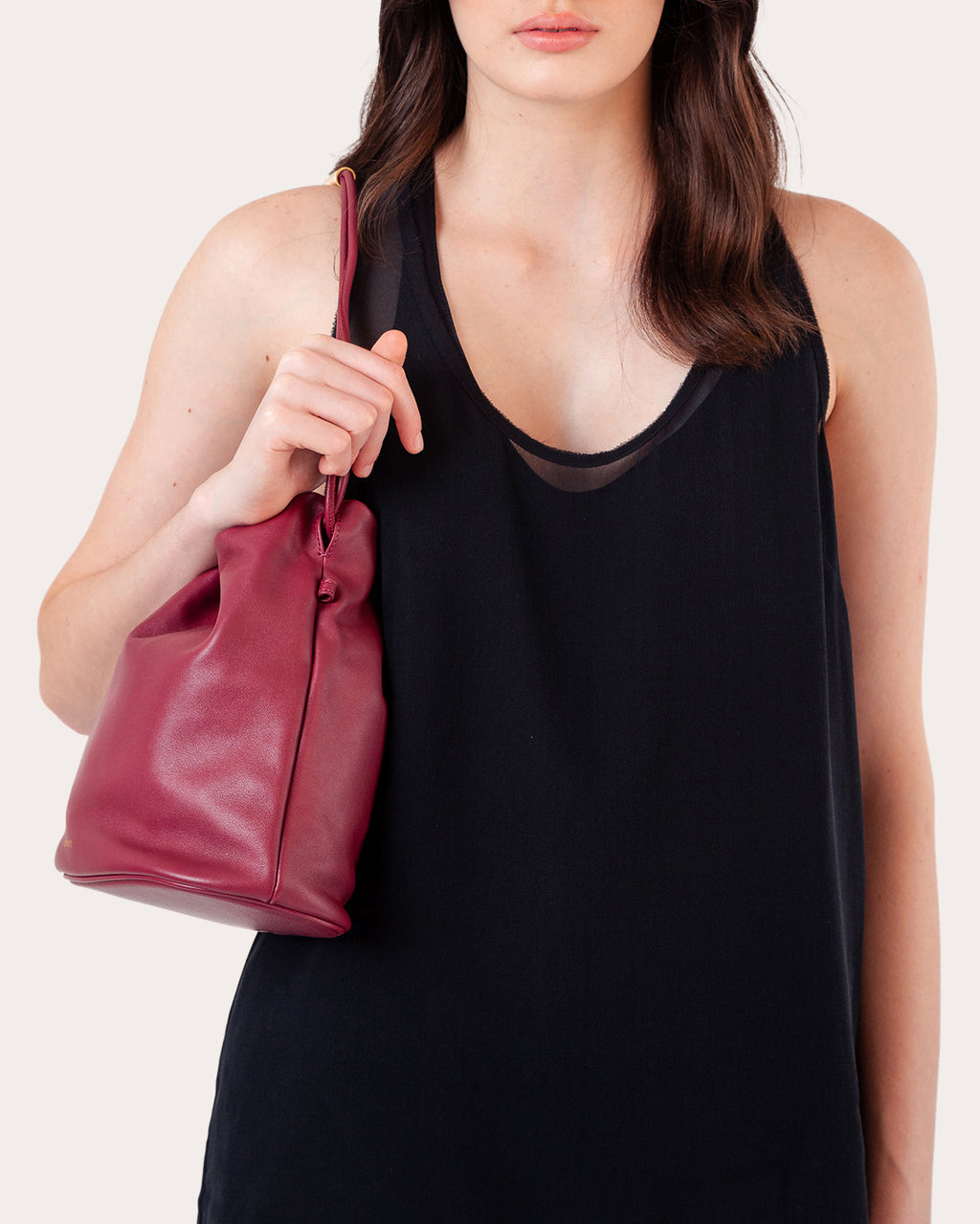 Leaf Leather Pouch Bag