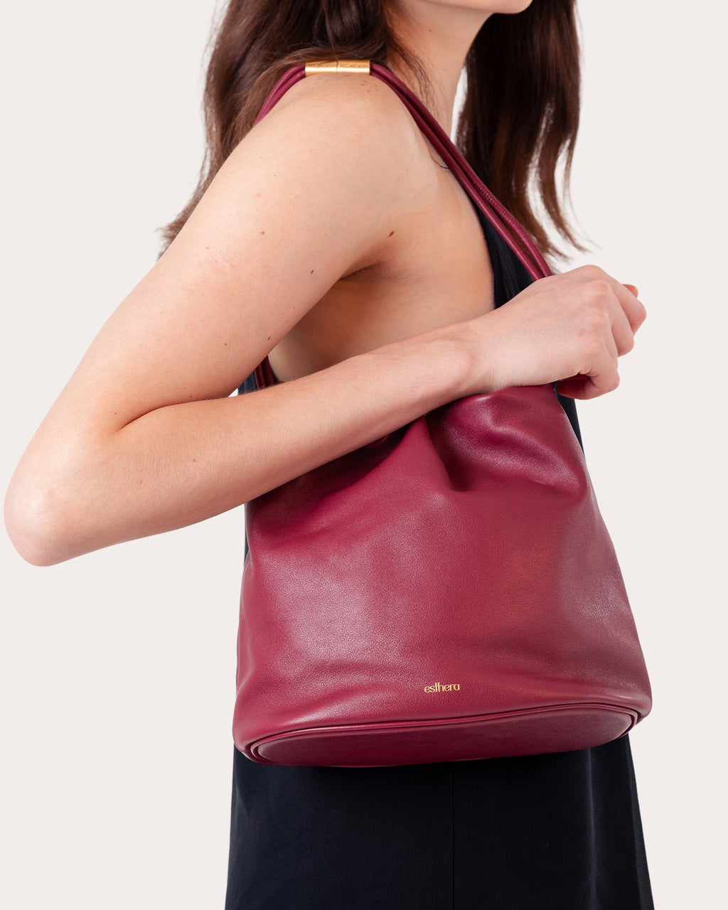 Leaf Leather Pouch Bag