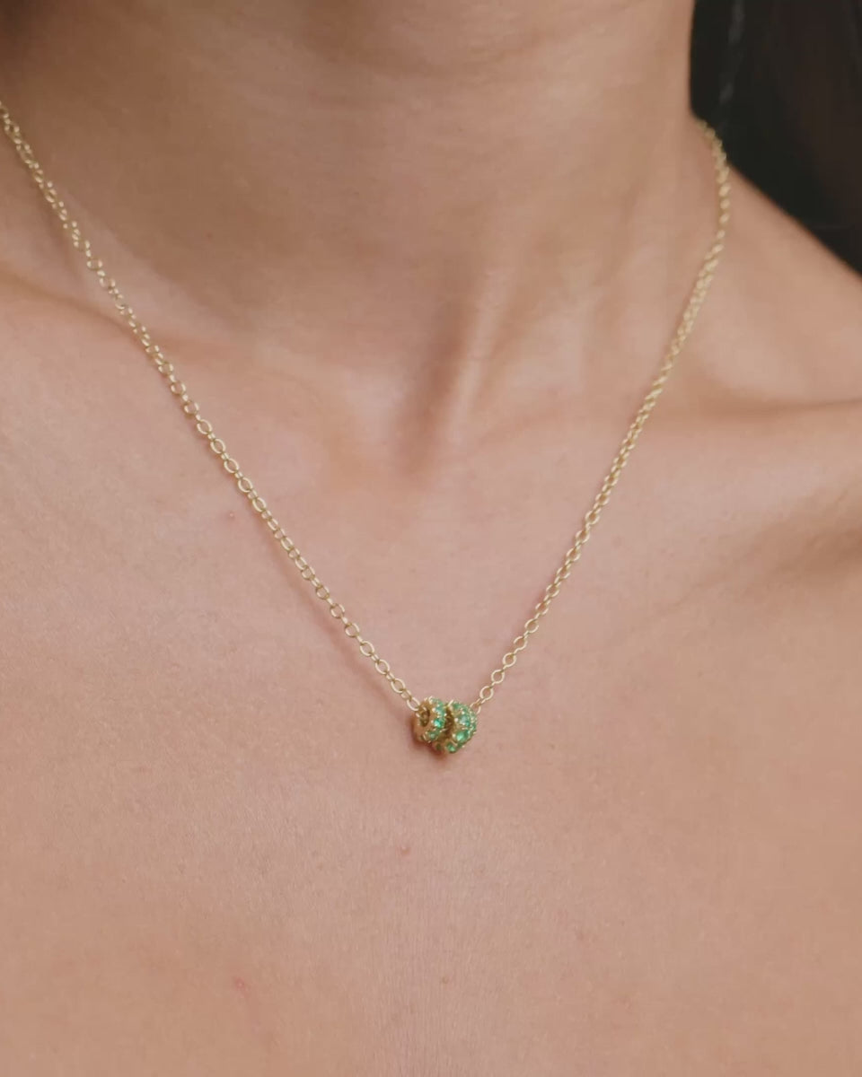 Emerald & 18k Gold Vesta Necklace