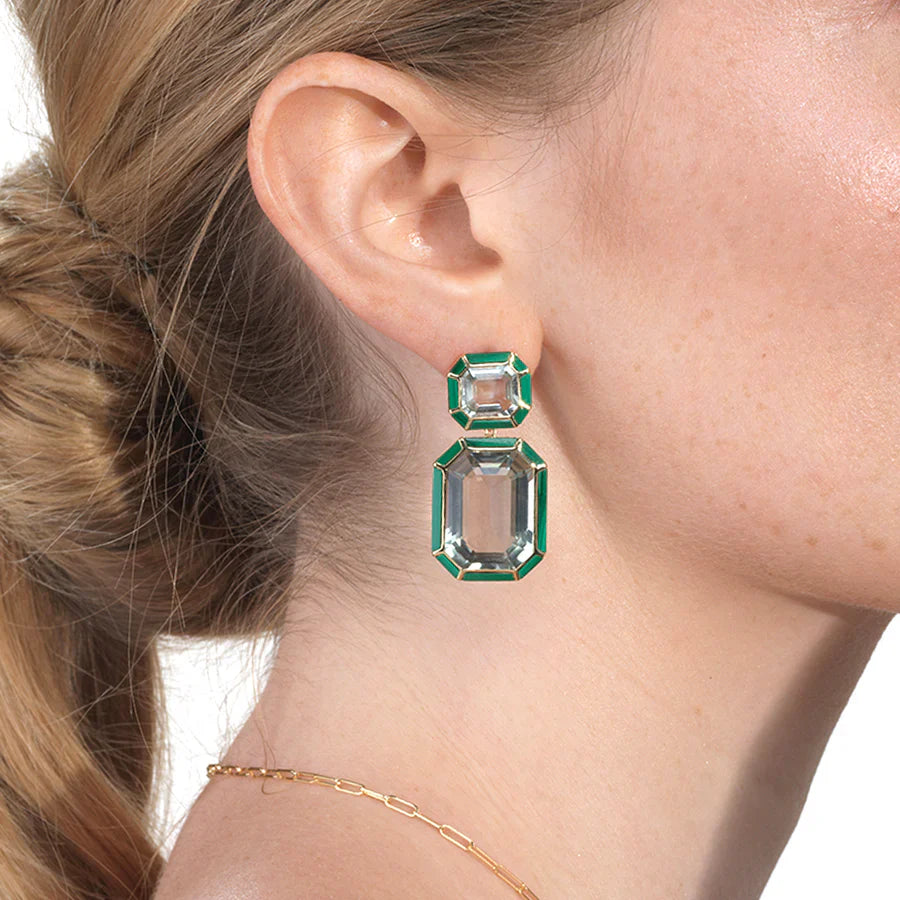 Prasiolite & Malachite Mélange Drop Earrings