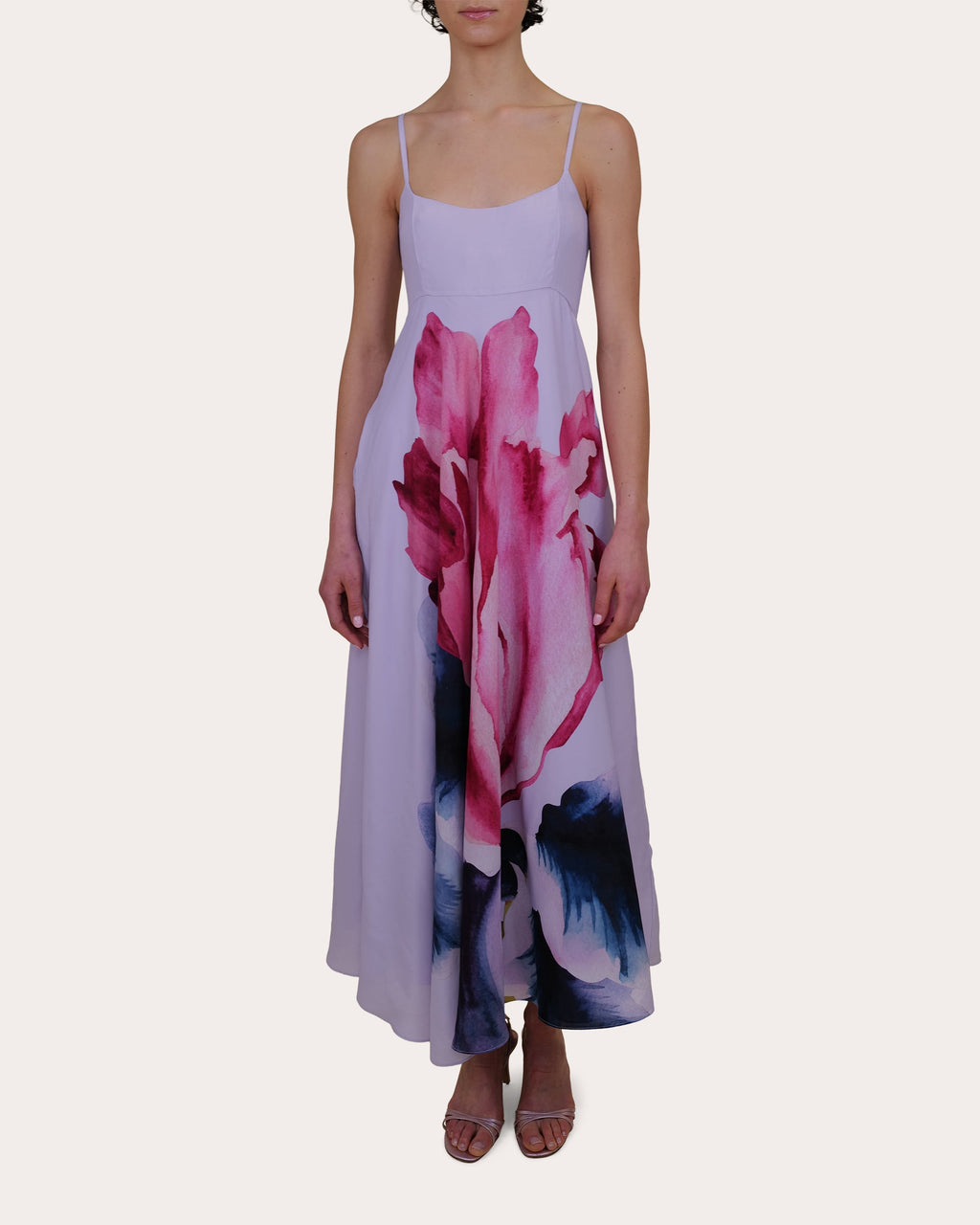 Rachel Floral Crepe de Chine Midi Dress