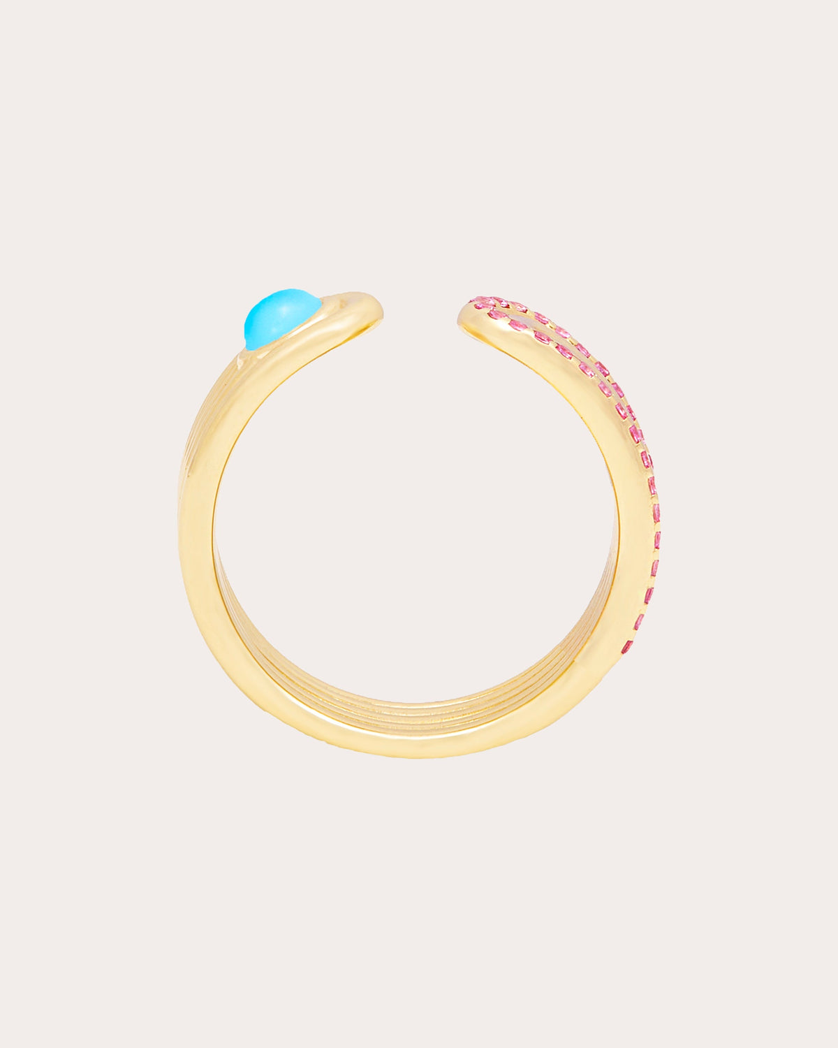 Turquoise Cabochon Found Open Ring