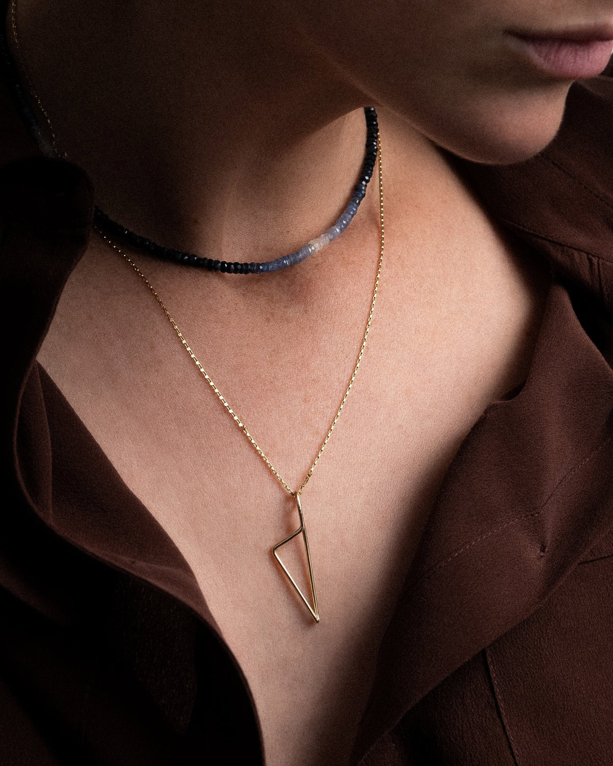 Blue Sapphire Rivière Choker Necklace