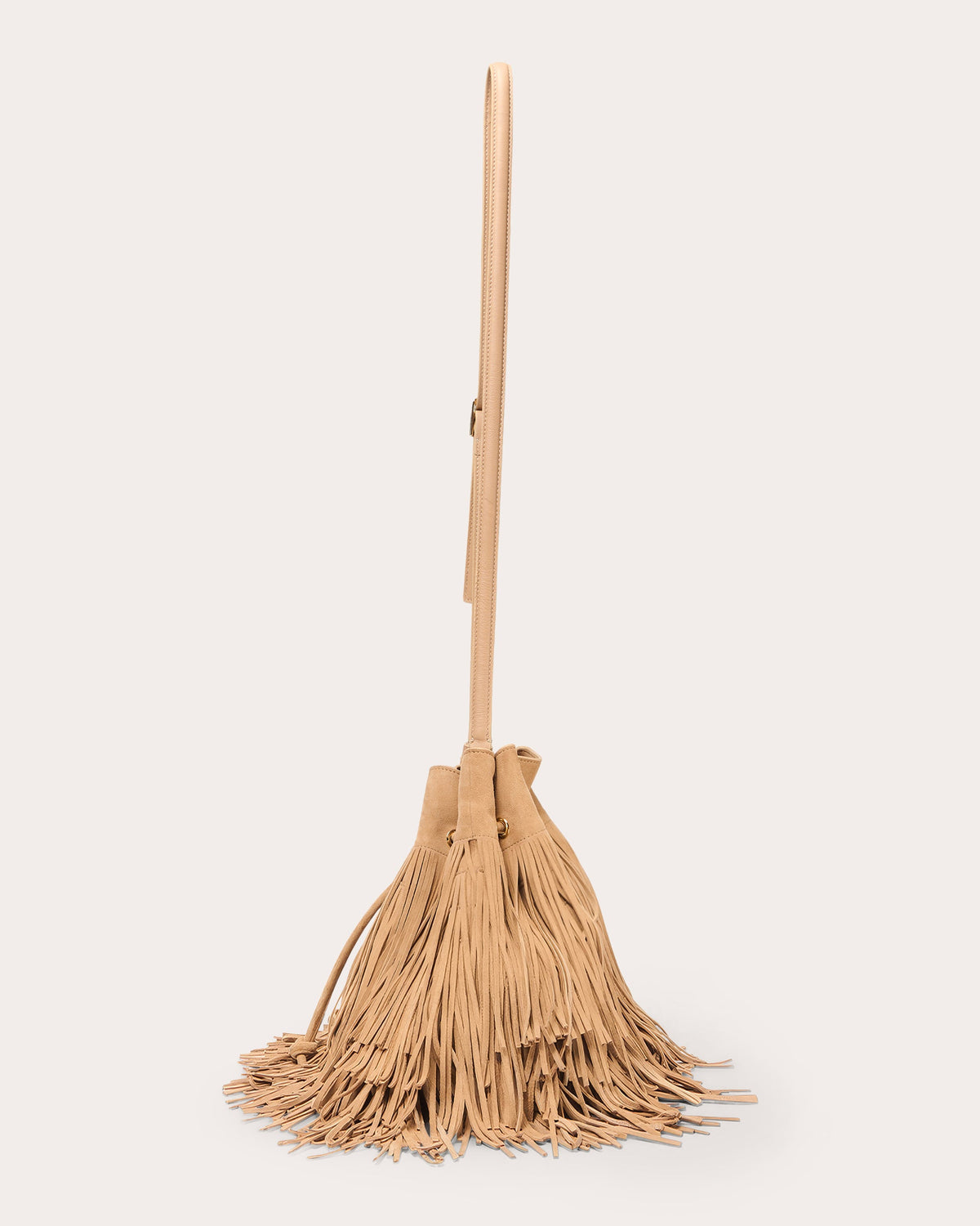 Marena Suede Fringe Bucket Bag