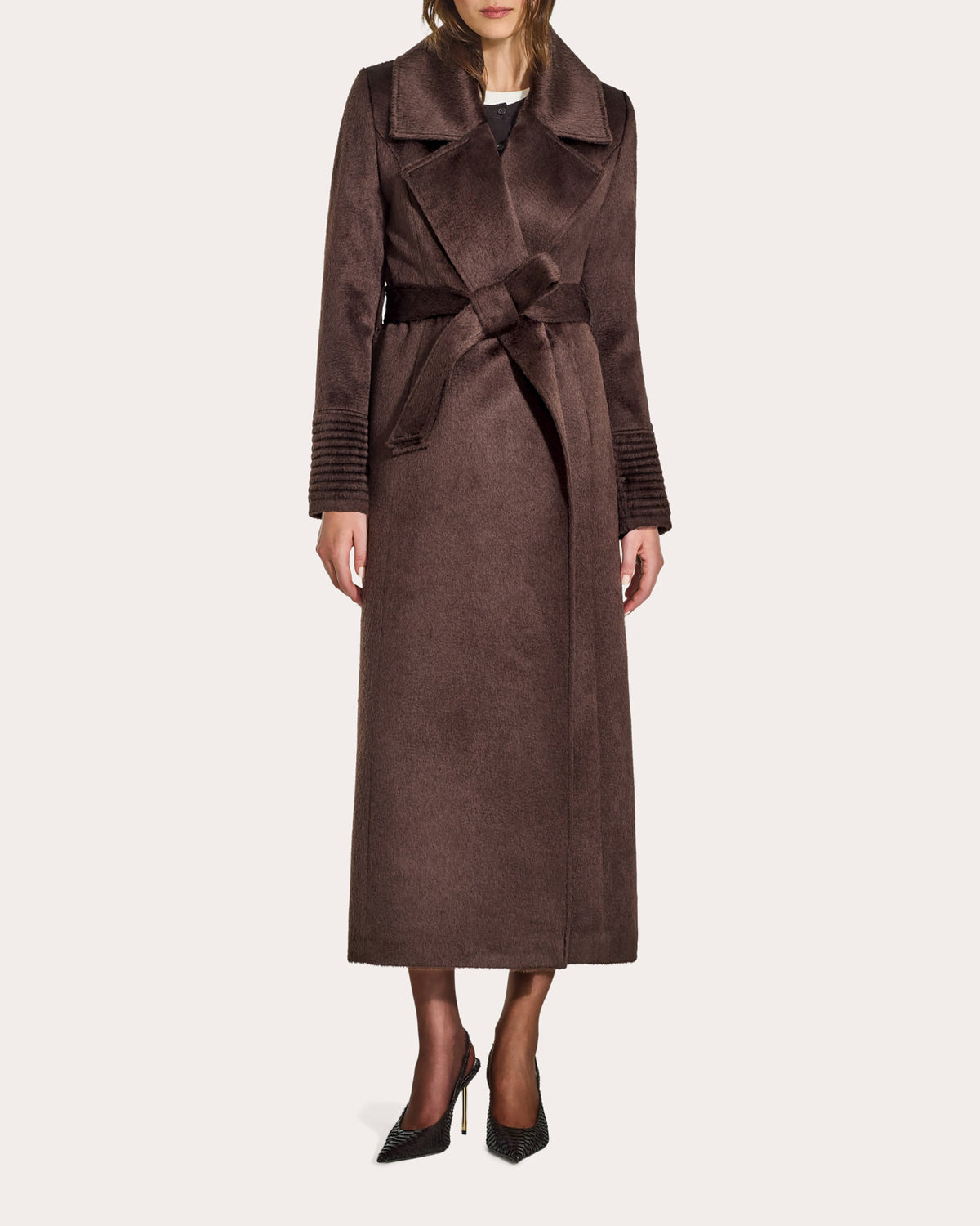 Suri Alpaca Notched Collar Maxi Wrap Coat