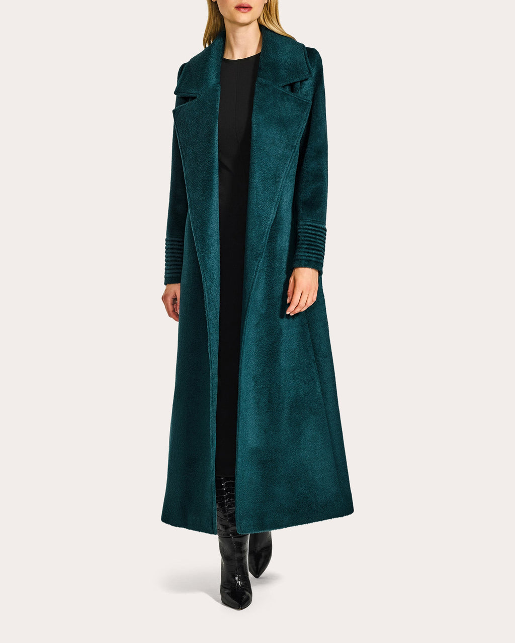 Suri Alpaca Notched Collar Maxi Wrap Coat