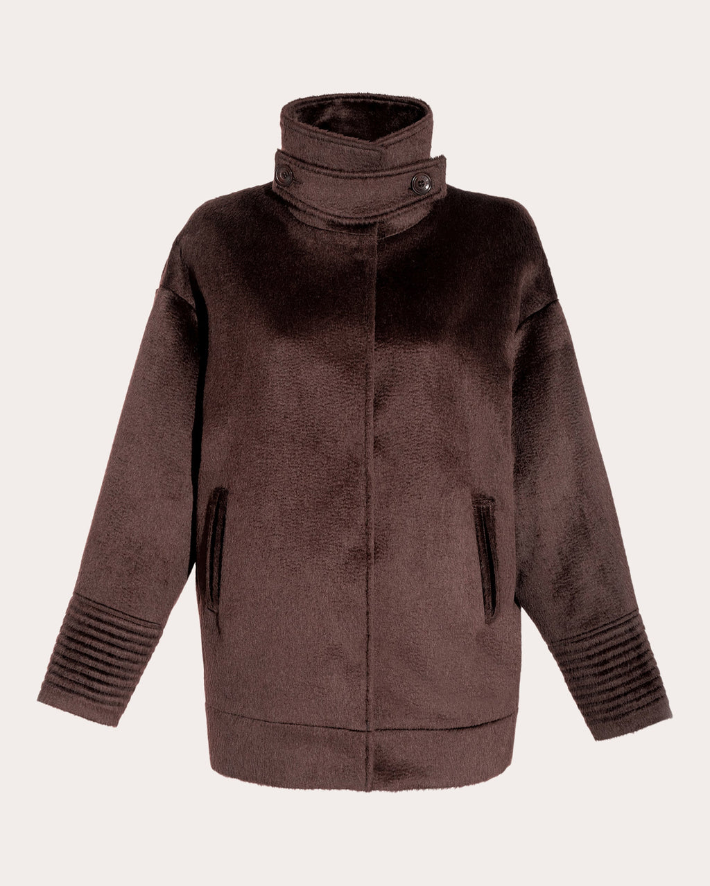 Suri Alpaca Stand Collar Aviator Jacket