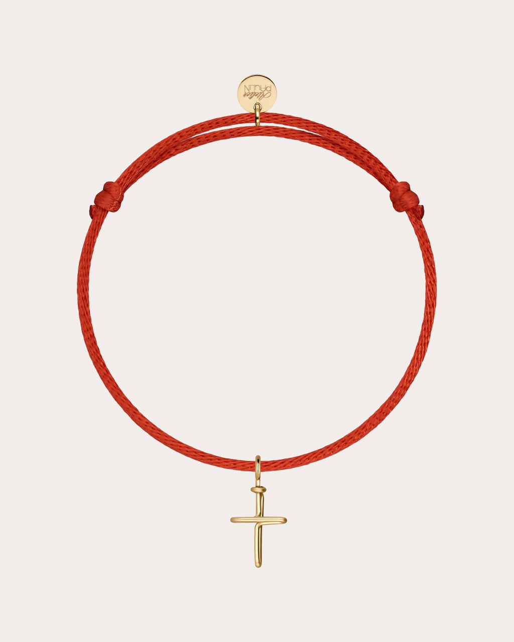 Symbolic Cross Charm Cord Bracelet