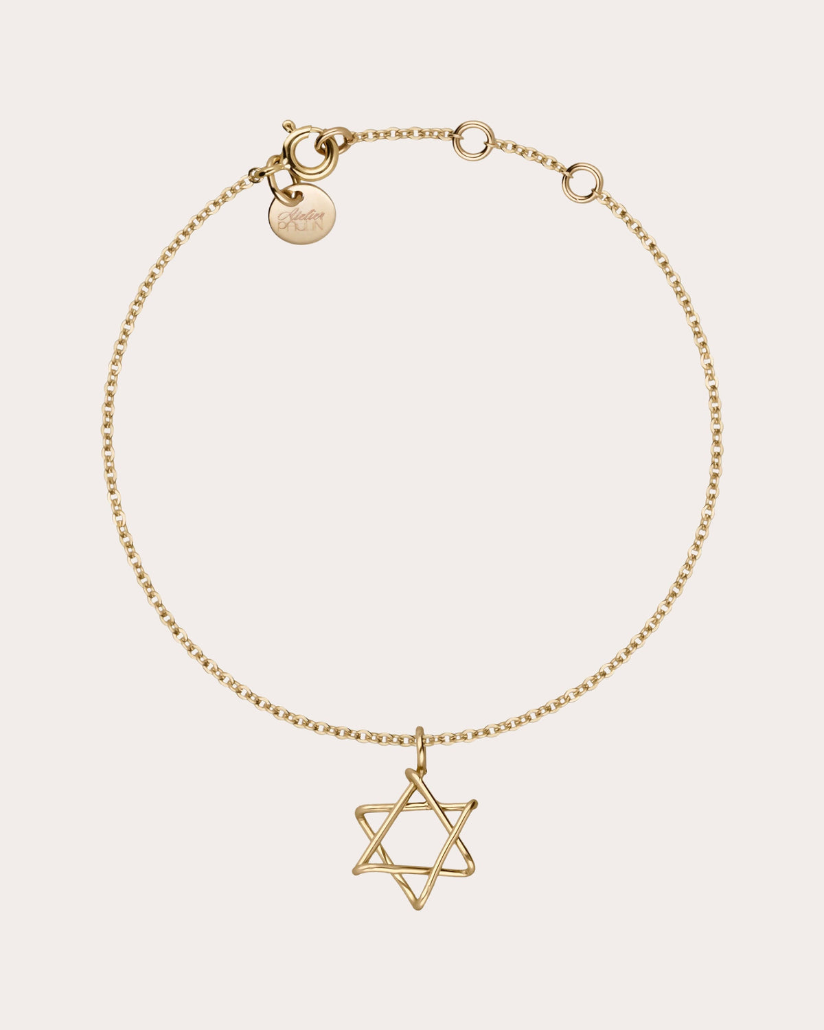 Symbolic Star of David Charm Cord Bracelet
