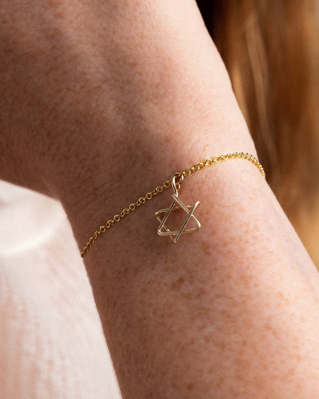 Symbolic Star of David Charm Cord Bracelet