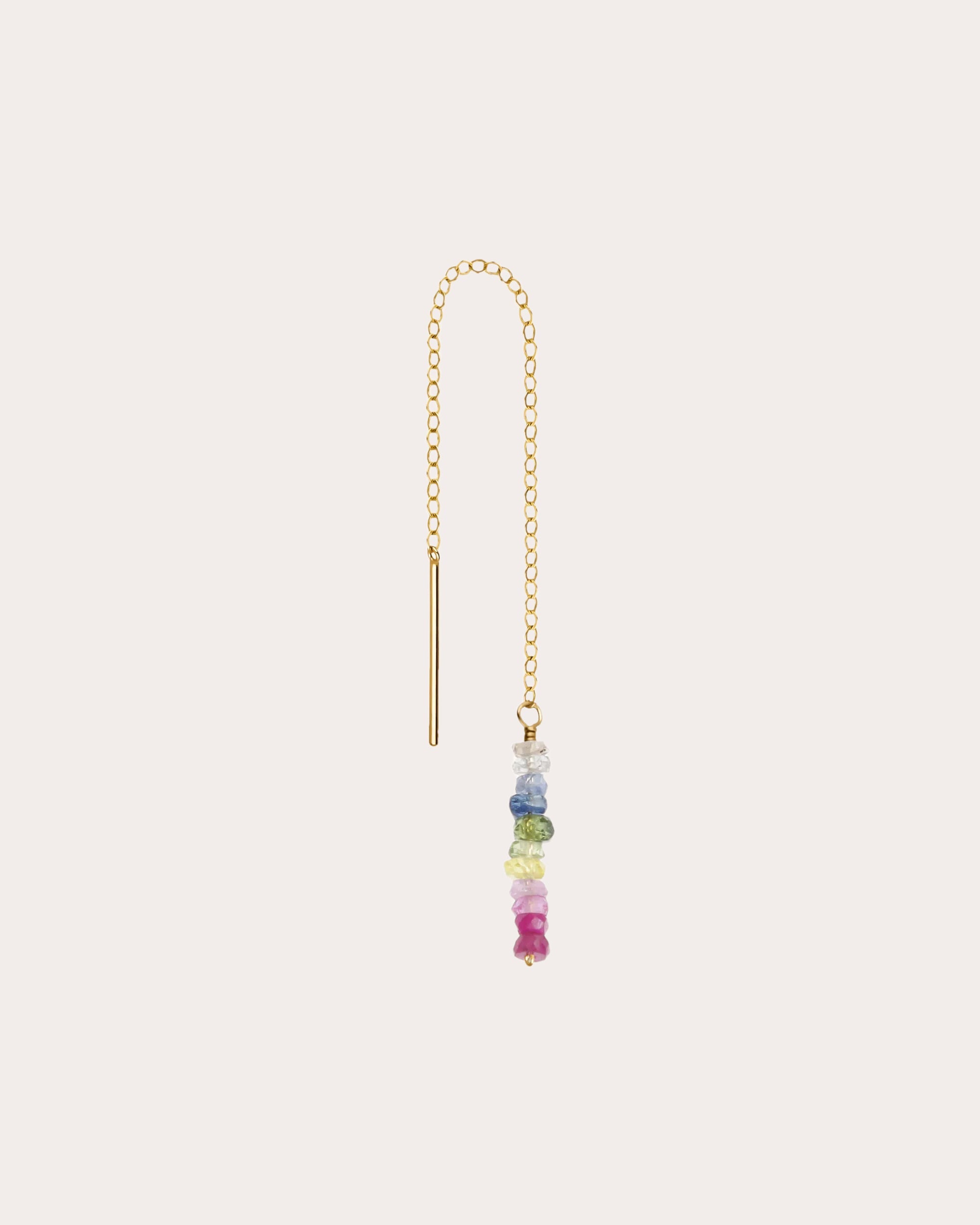 Nonza 14K Gold-Filled Wire and Rainbow Sapphire Single Earring