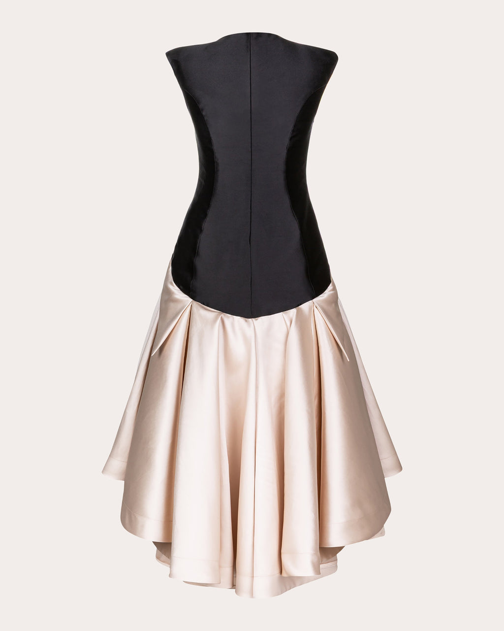 Trish Satin Pleated Drop-Waist Gown