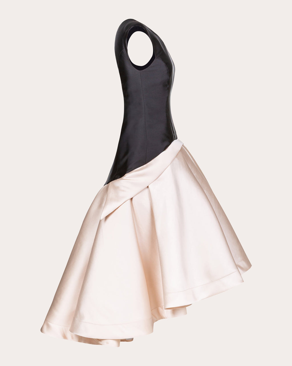 Trish Satin Pleated Drop-Waist Gown