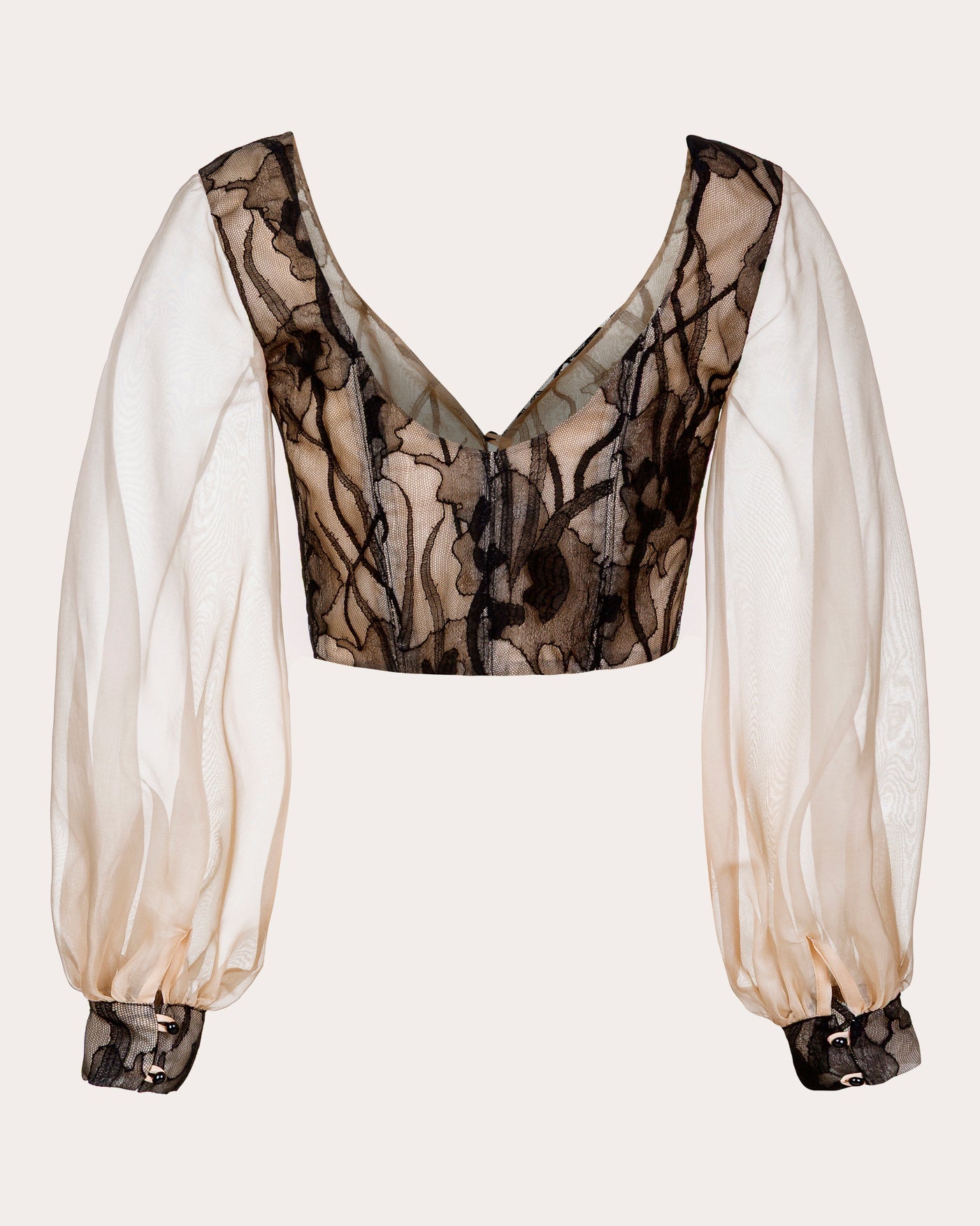 Leana Silk Organza Lace Corset Blouse