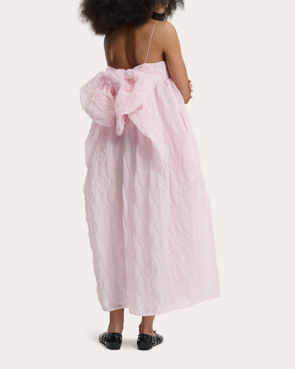 Vilma Floral Matelassé Babydoll Midi Dress