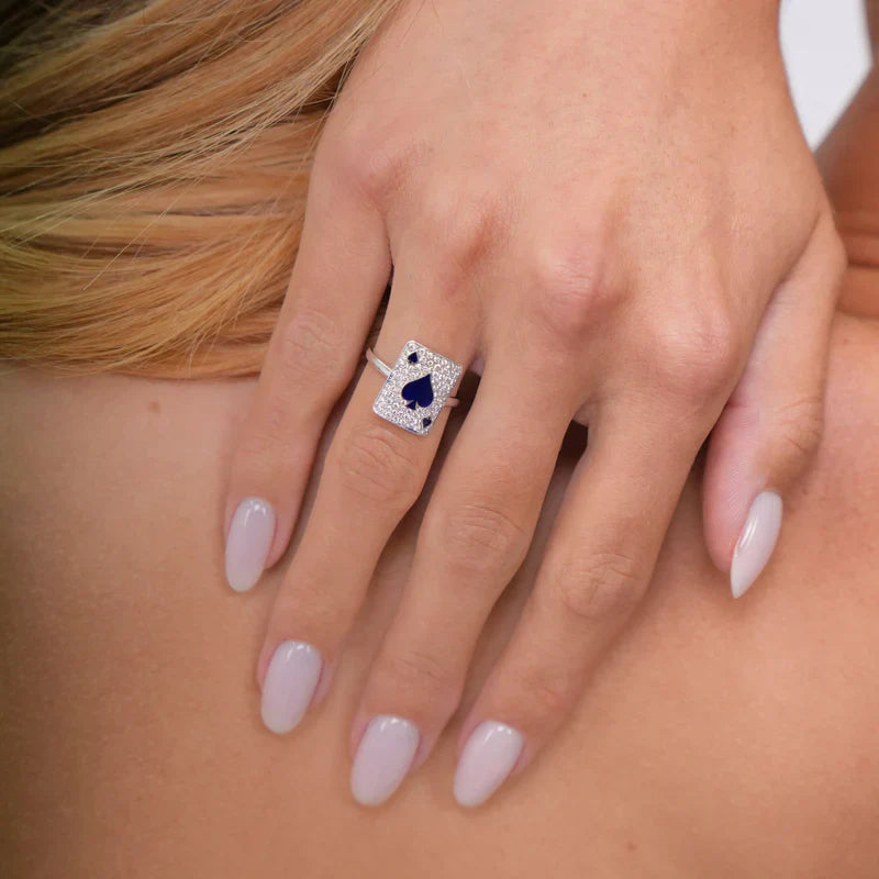 Diamond & 18k White Gold Justice Pinky Ring