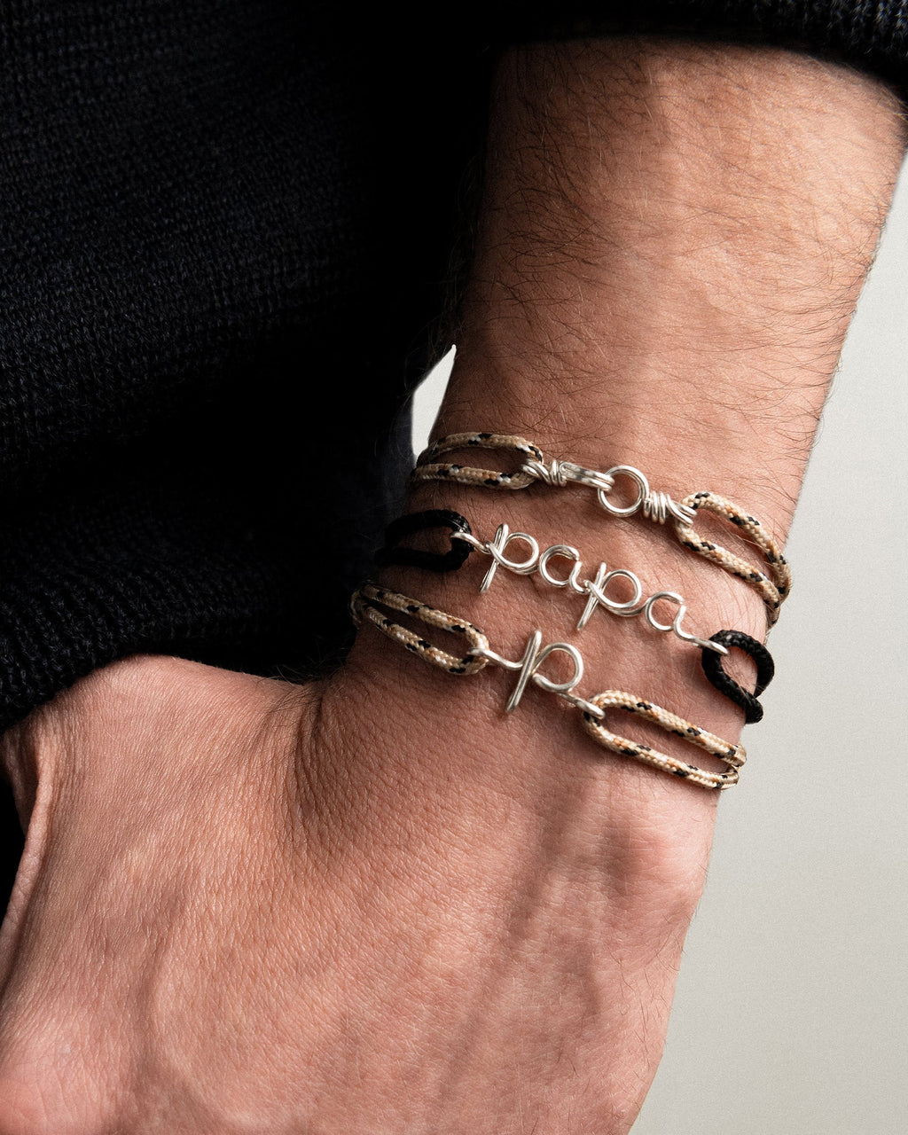 Papa Waxed Cord Bracelet