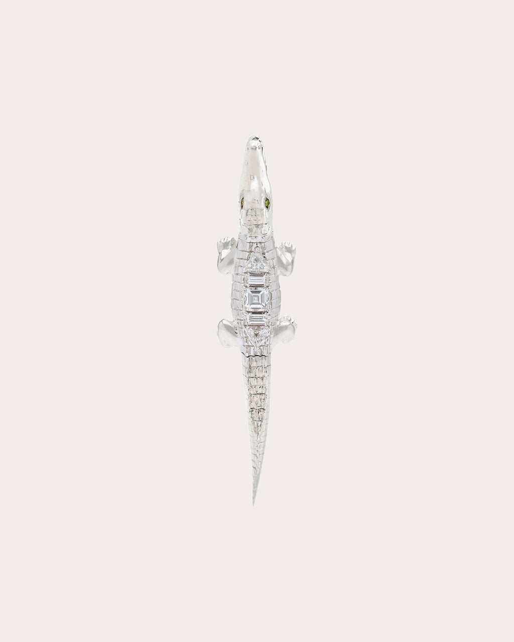 Diamond & Tsavorite Art Deco Alligator Bite Drop Earring