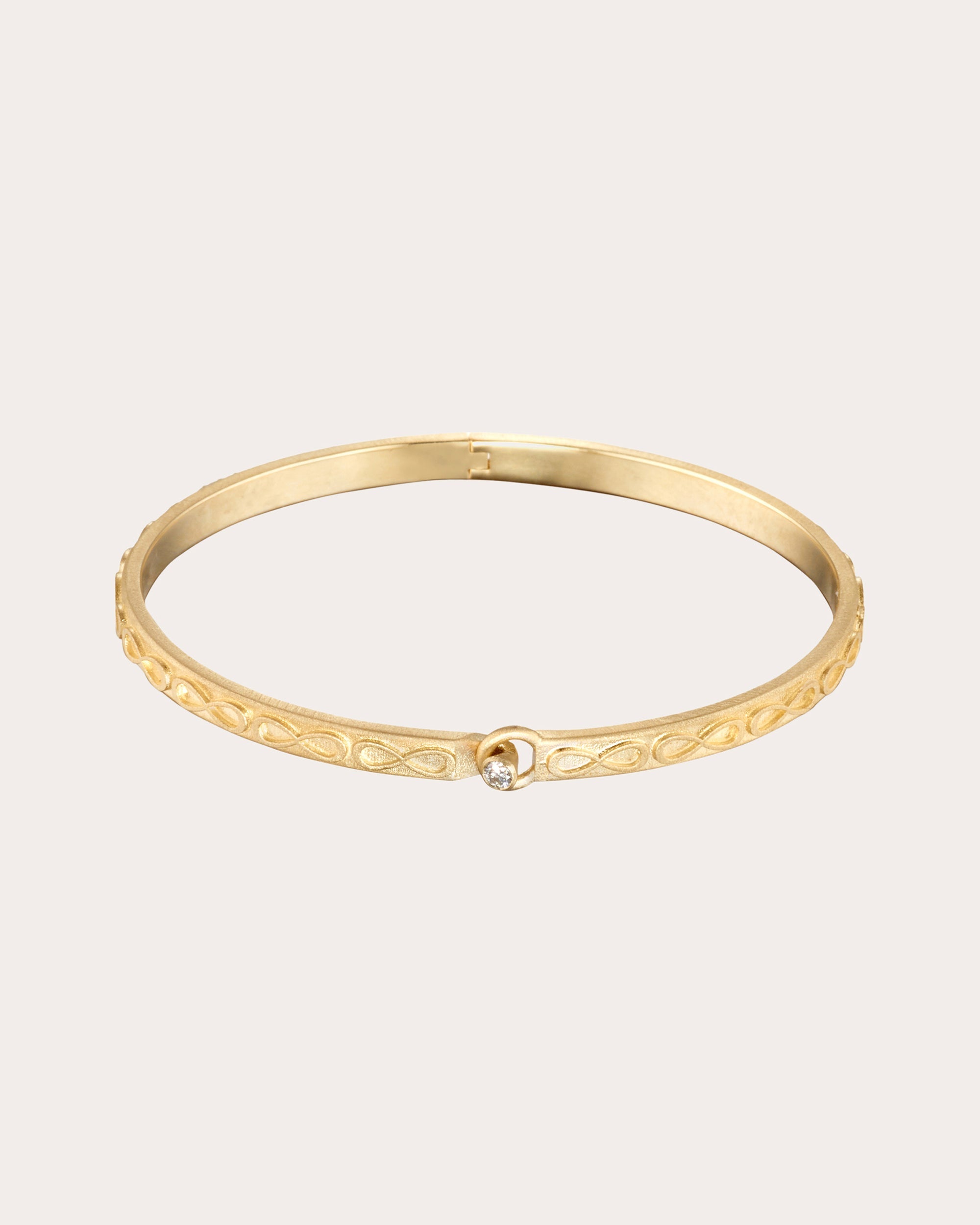 Diamond & 14k Gold Infinity Bangle