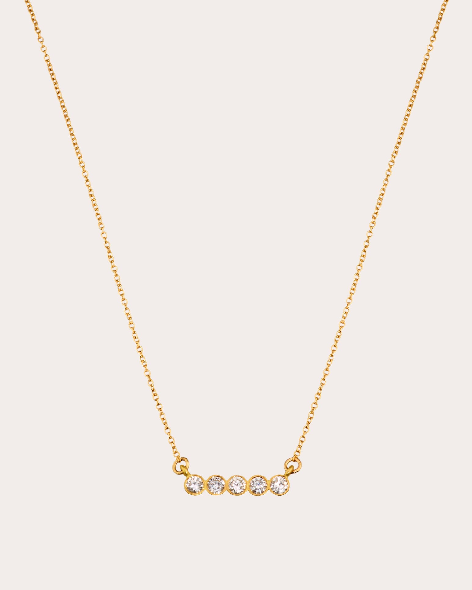Diamond & 18k Gold Circle of 5ths Pendant Necklace