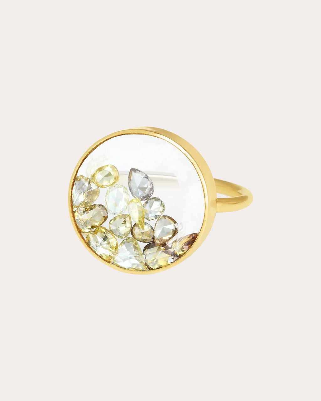 Diamond & 18k Gold Core 16 Shaker Ring