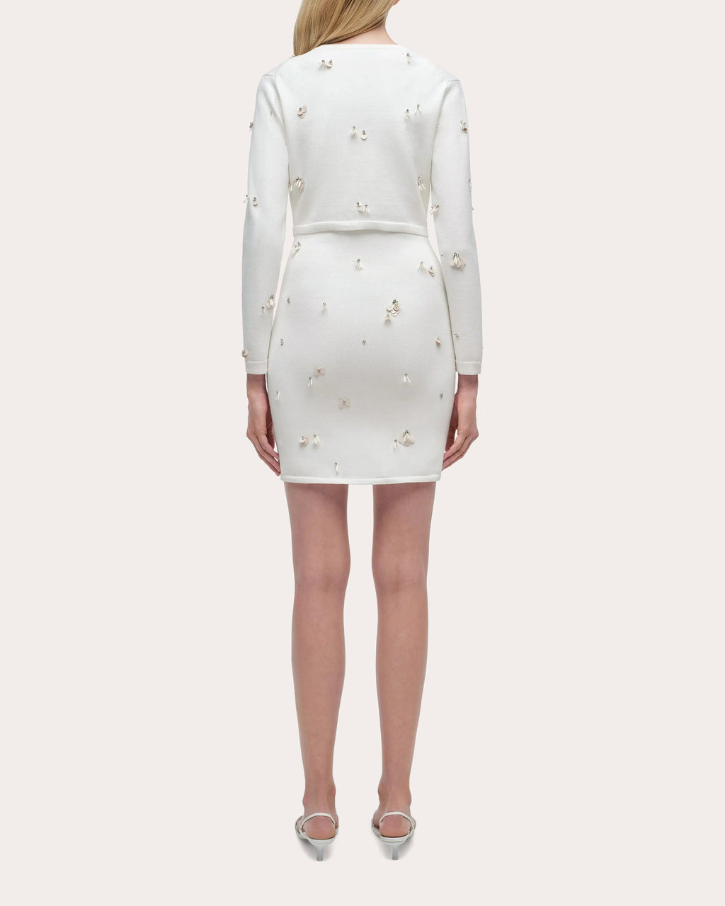 Zadie Crystal Sequin Cashmere Cropped Cardigan