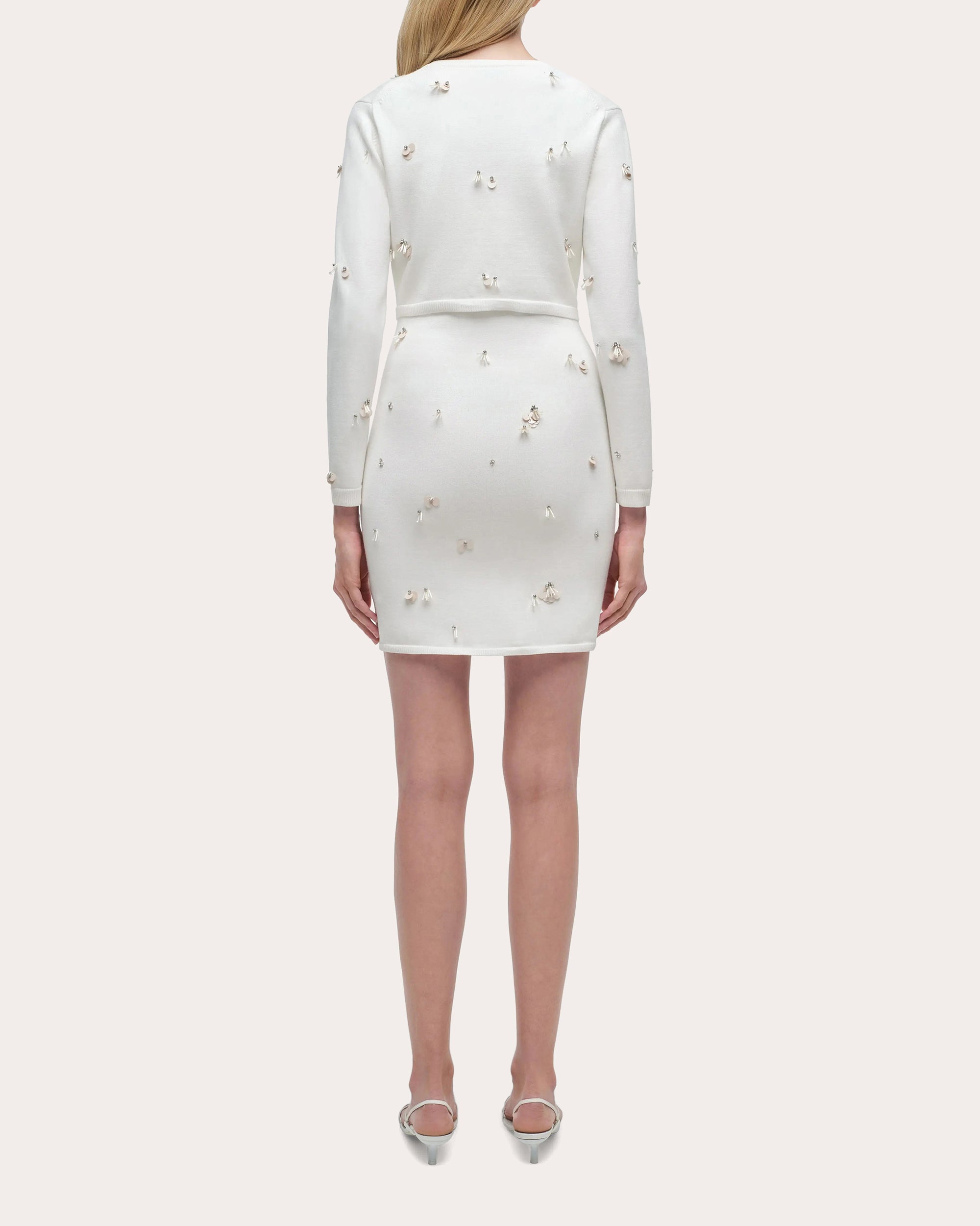 Zadie Crystal Sequin Cashmere Cropped Cardigan